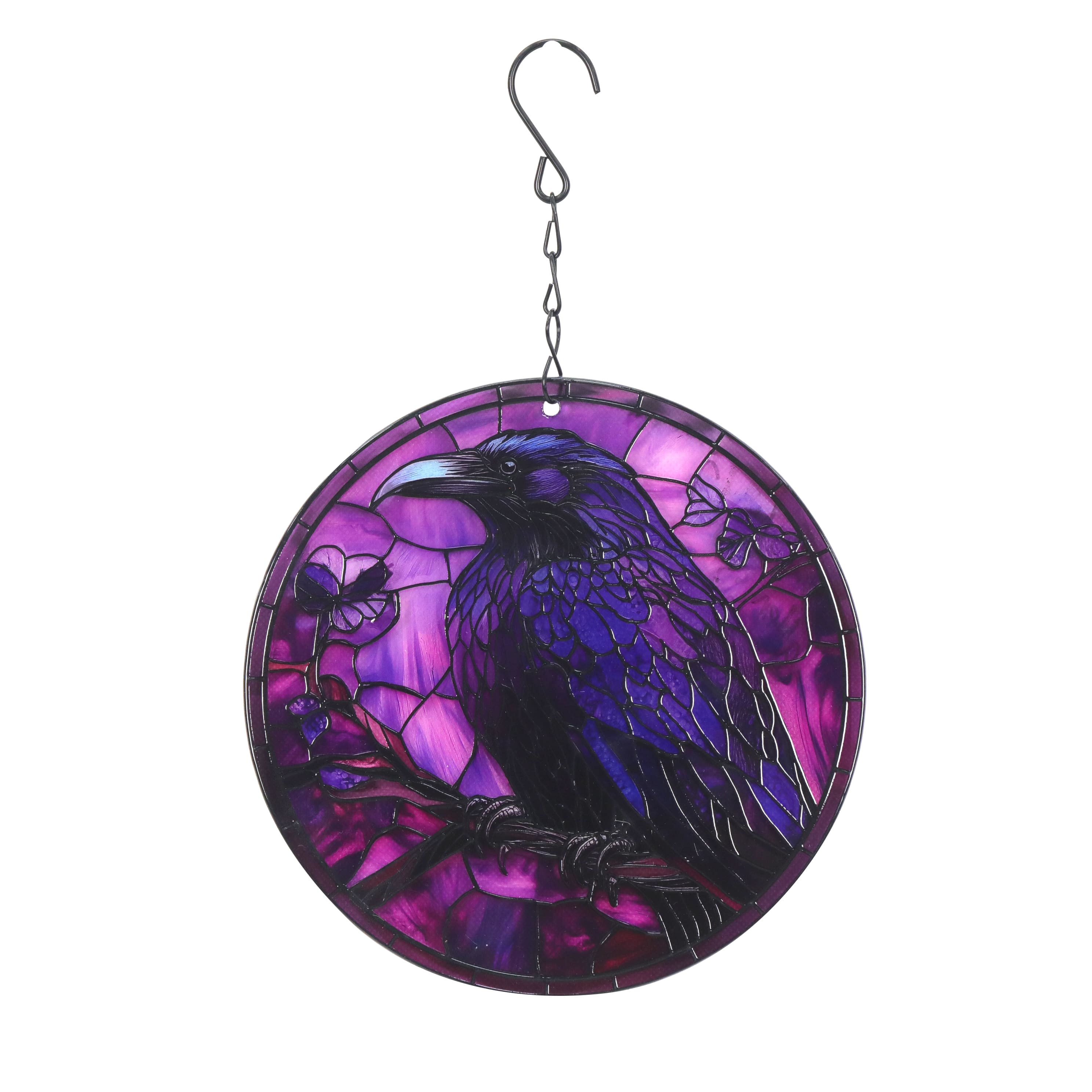 12&#x22; Purple Glass Raven Wall Art by Ashland&#xAE;