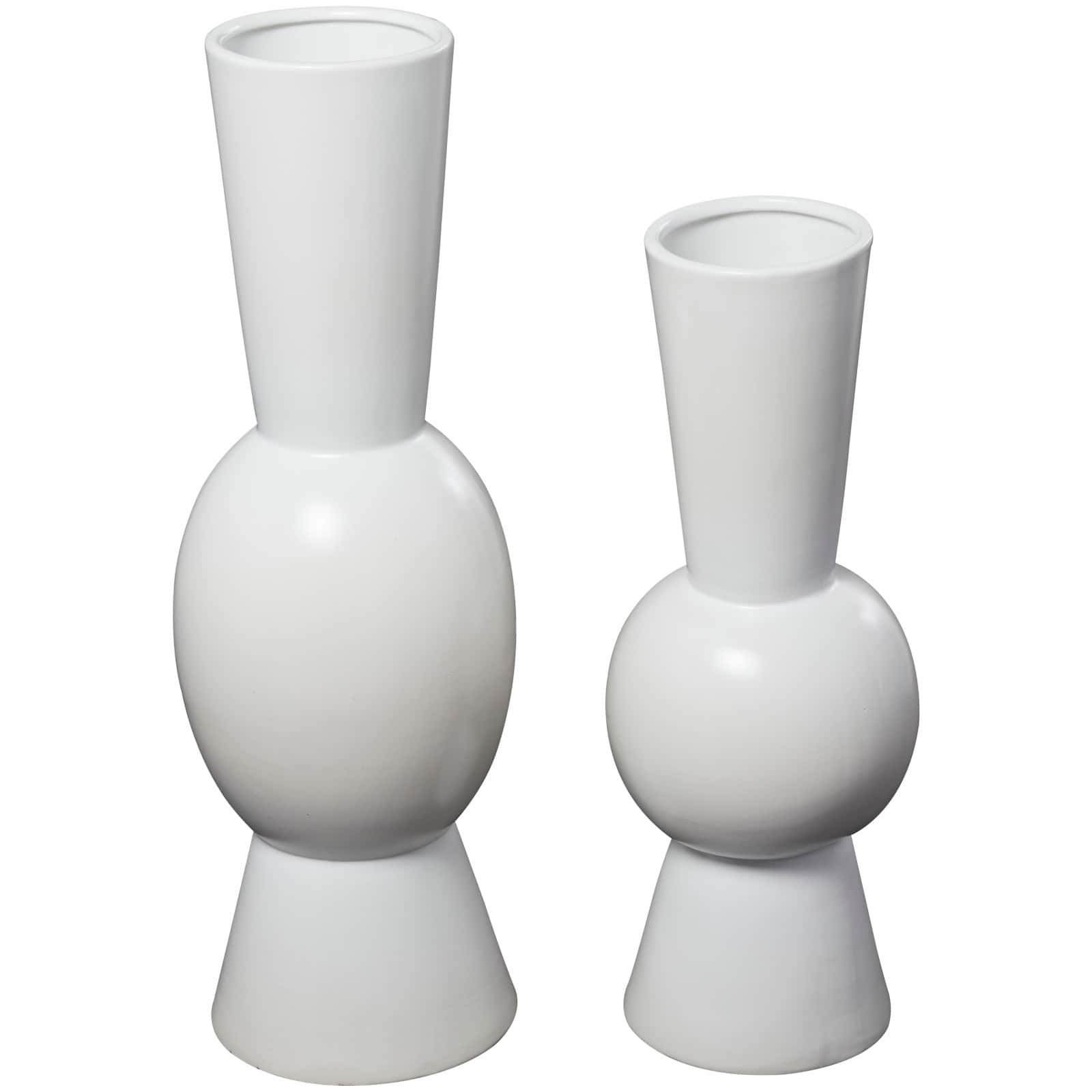 Ceramic Fluted Round Abstract Vase Set