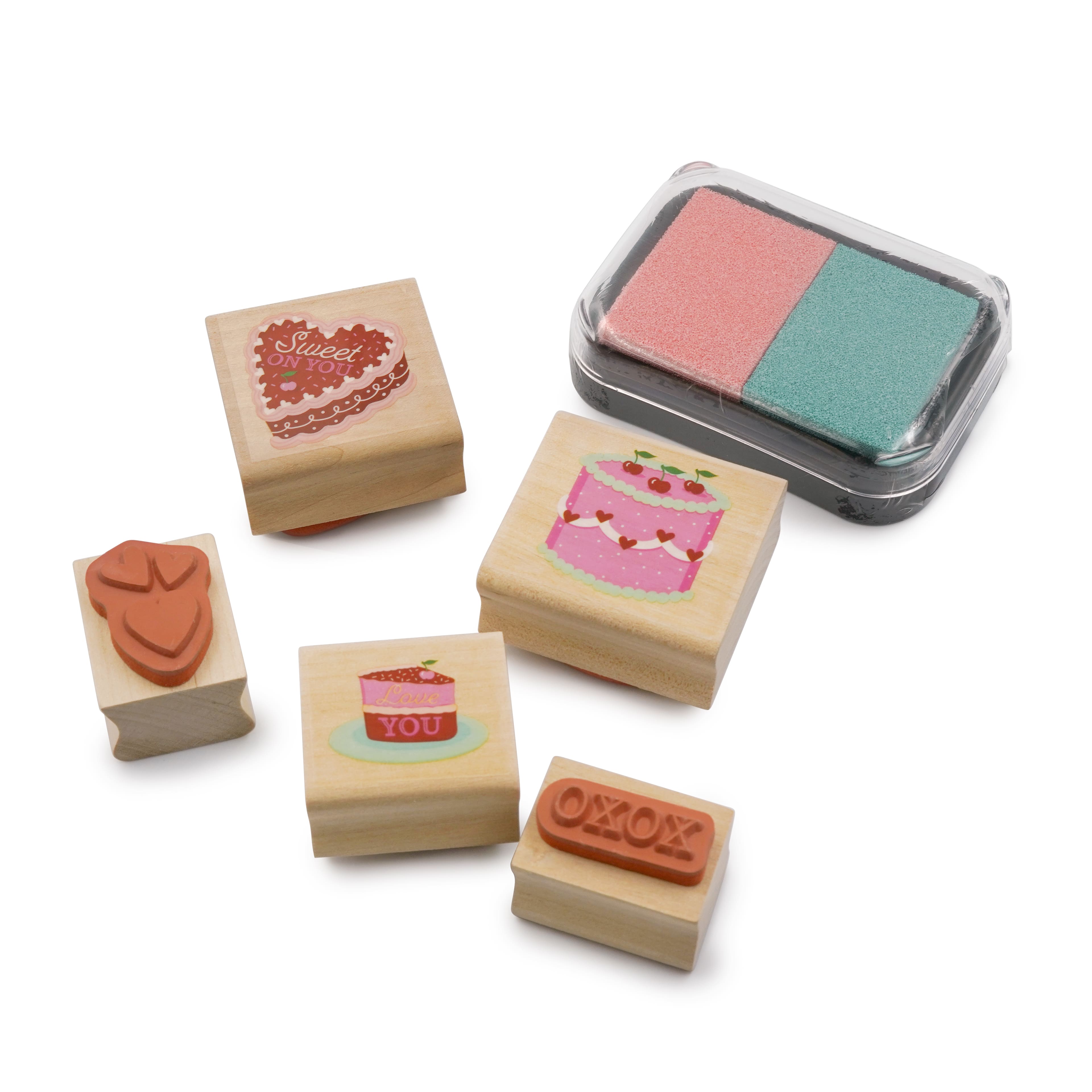 Valentine&#x27;s Day Cake Archival Pigment Ink Pad &#x26; Stamp Set by Recollections&#x2122;