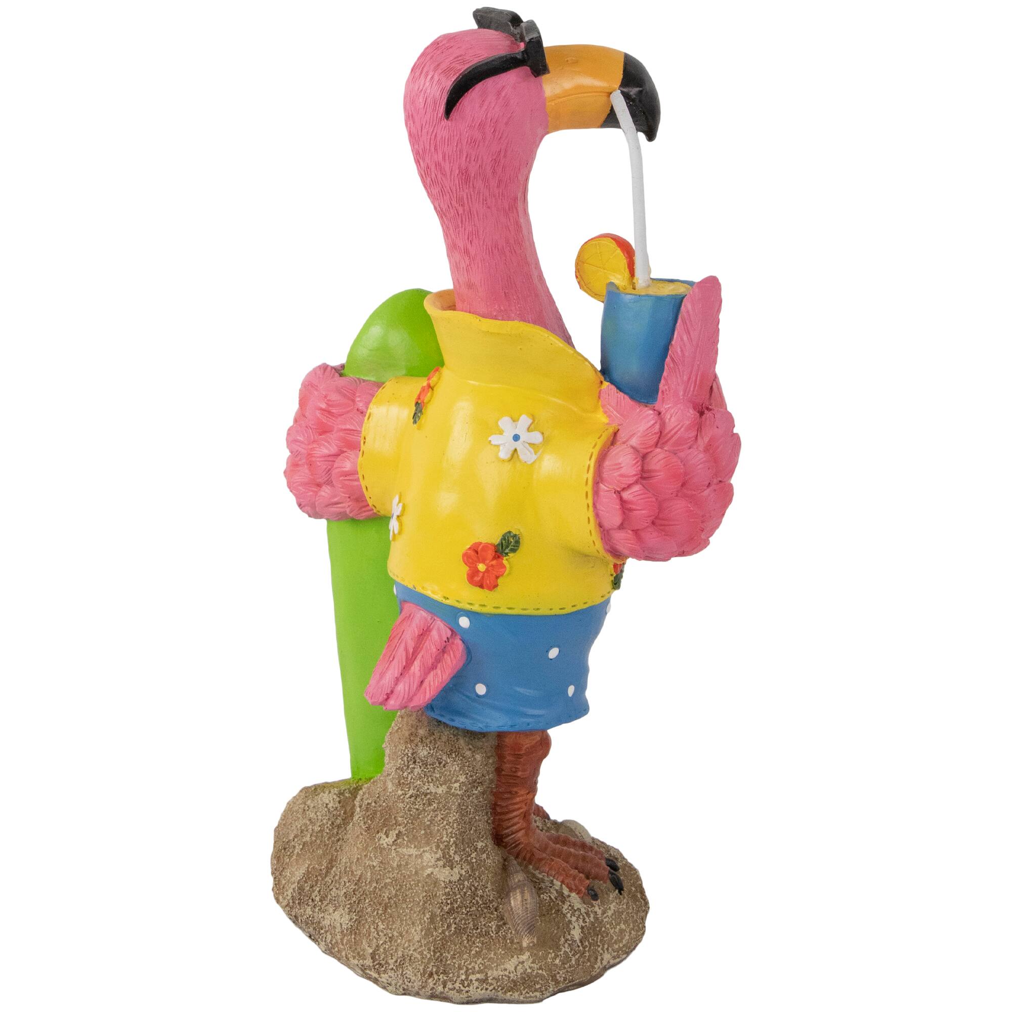 11.5&#x22; Tropical Pink Flamingo Outdoor Garden Statue