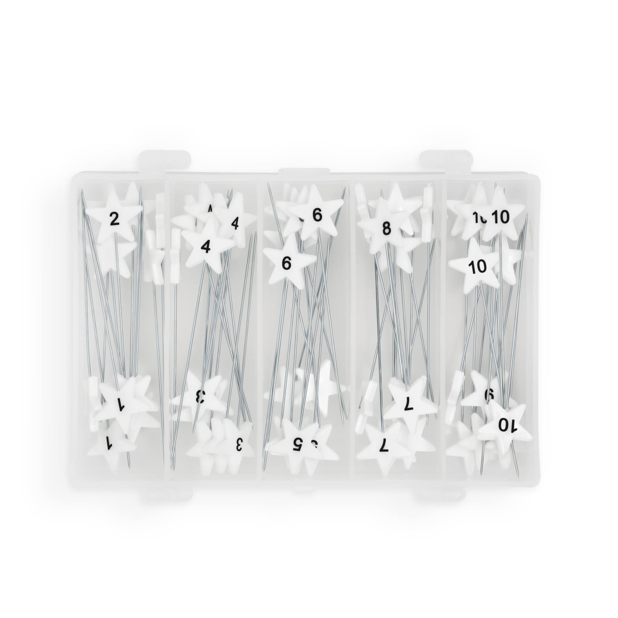 Dritz&#xAE; White Star Flat Head Pins With Numbers &#x26; Directional Arrows, 115ct.