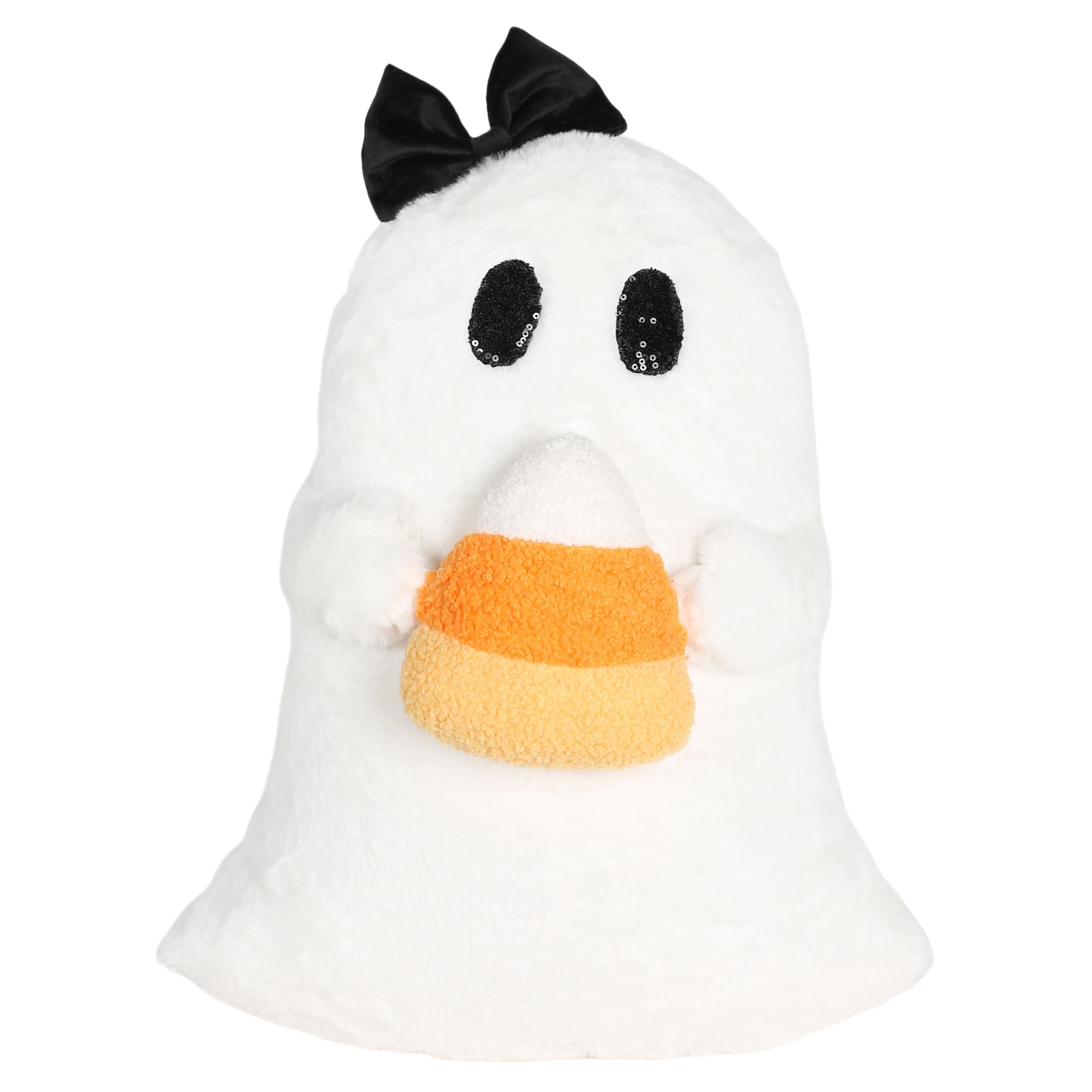18&#x22; Ghost with Candy Corn Pillow by Ashland&#xAE;