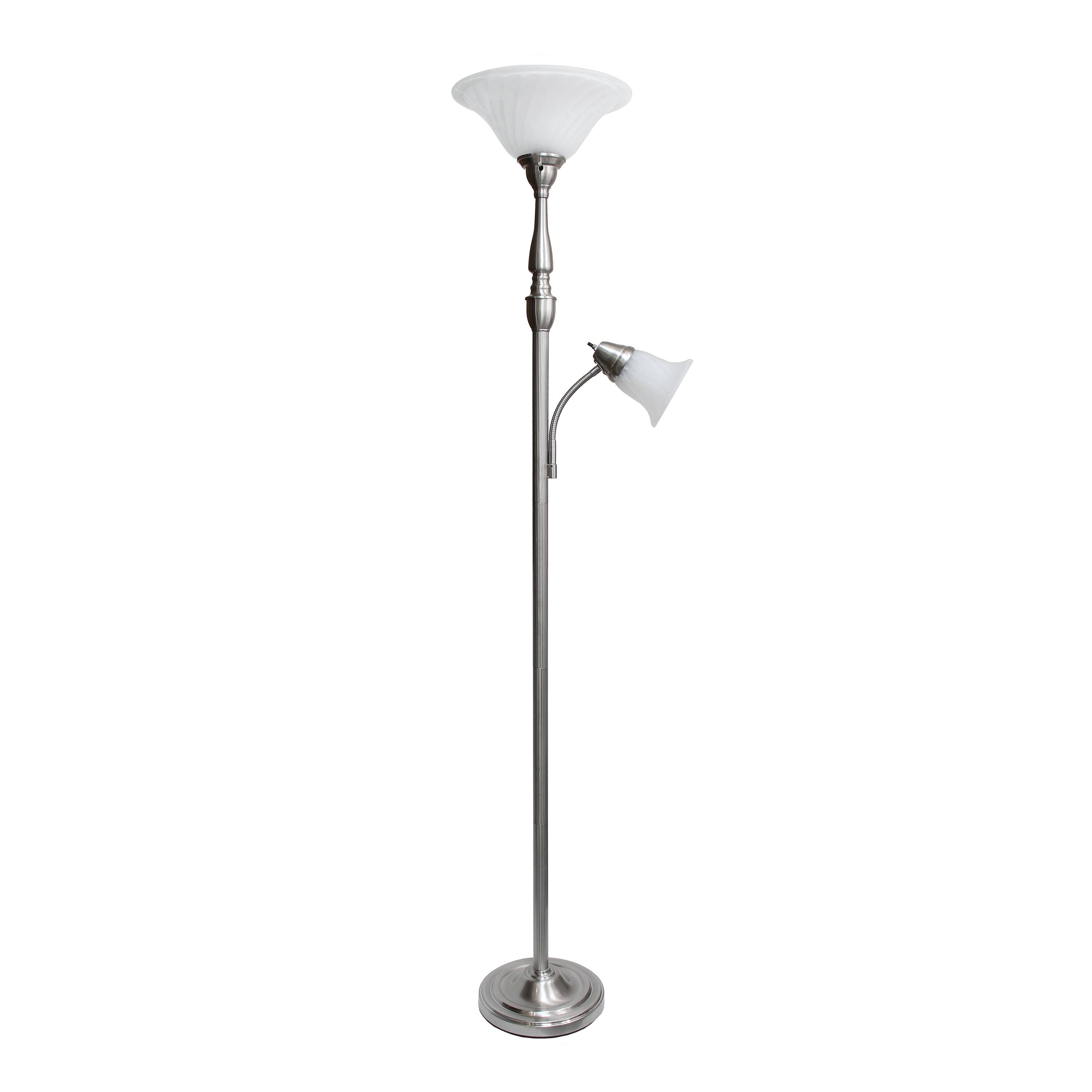 Lalia Home Torchiere Floor Lamp with Reading Light