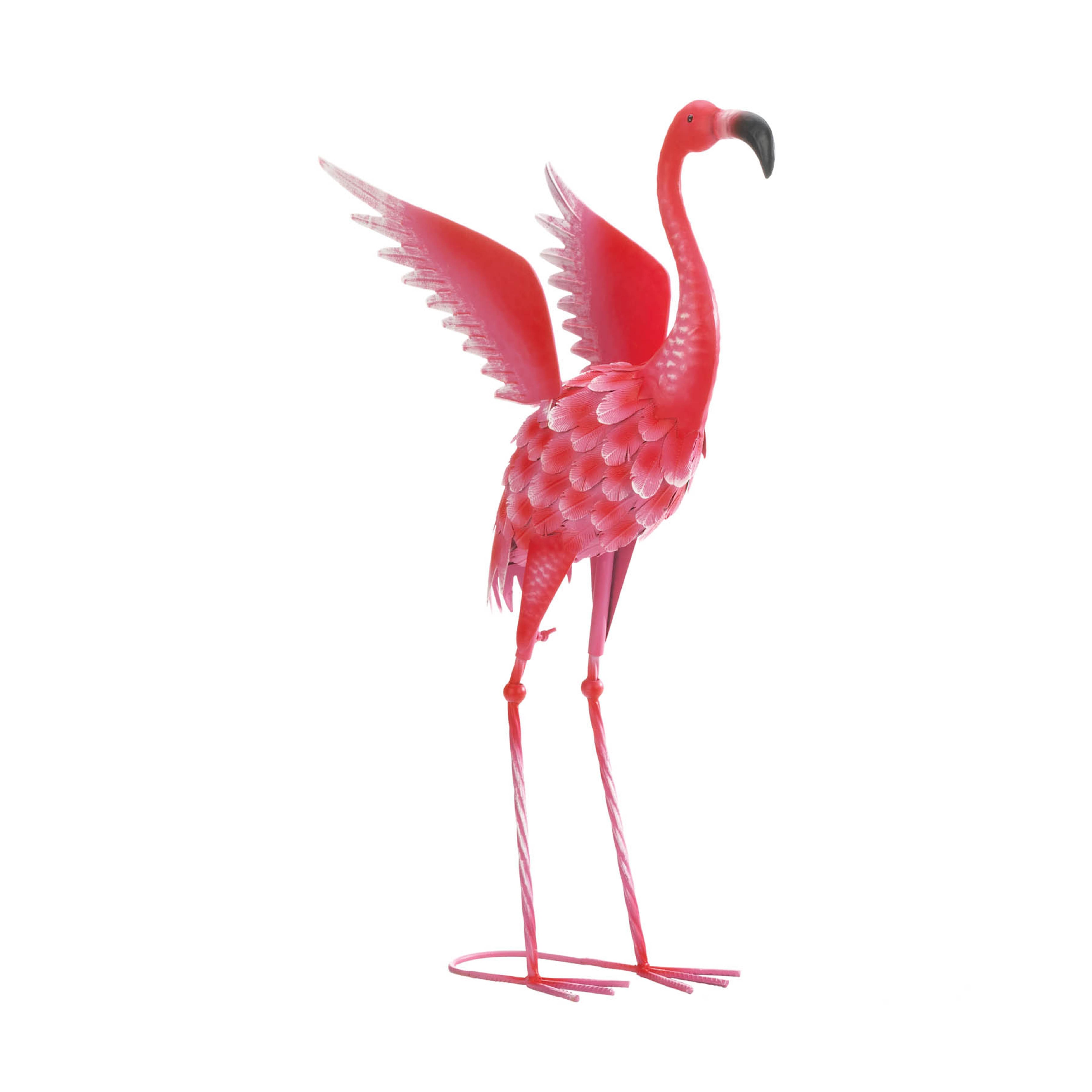 2.3ft. Flying Flamingo Metal D&#xE9;cor