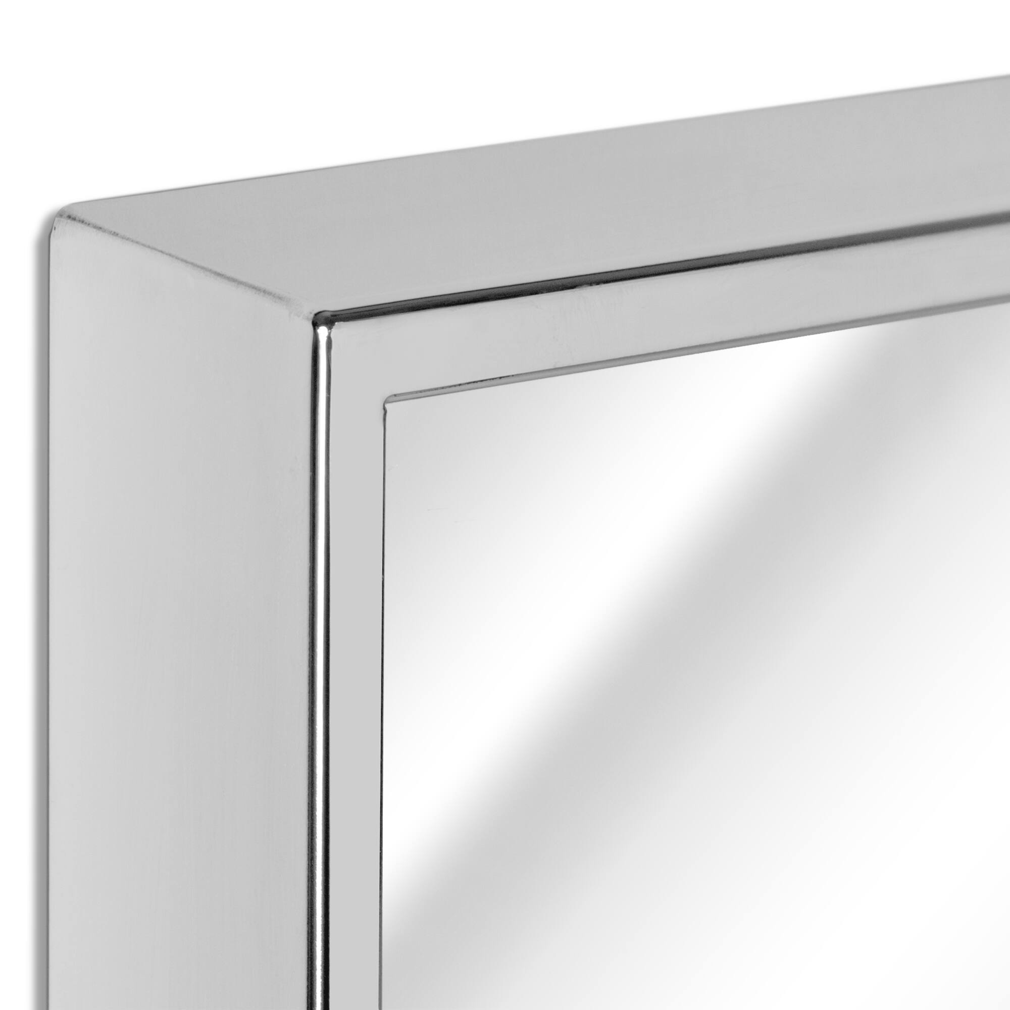 Head West&#xAE; Glossy Chrome Float Rectangular Wall Mirror
