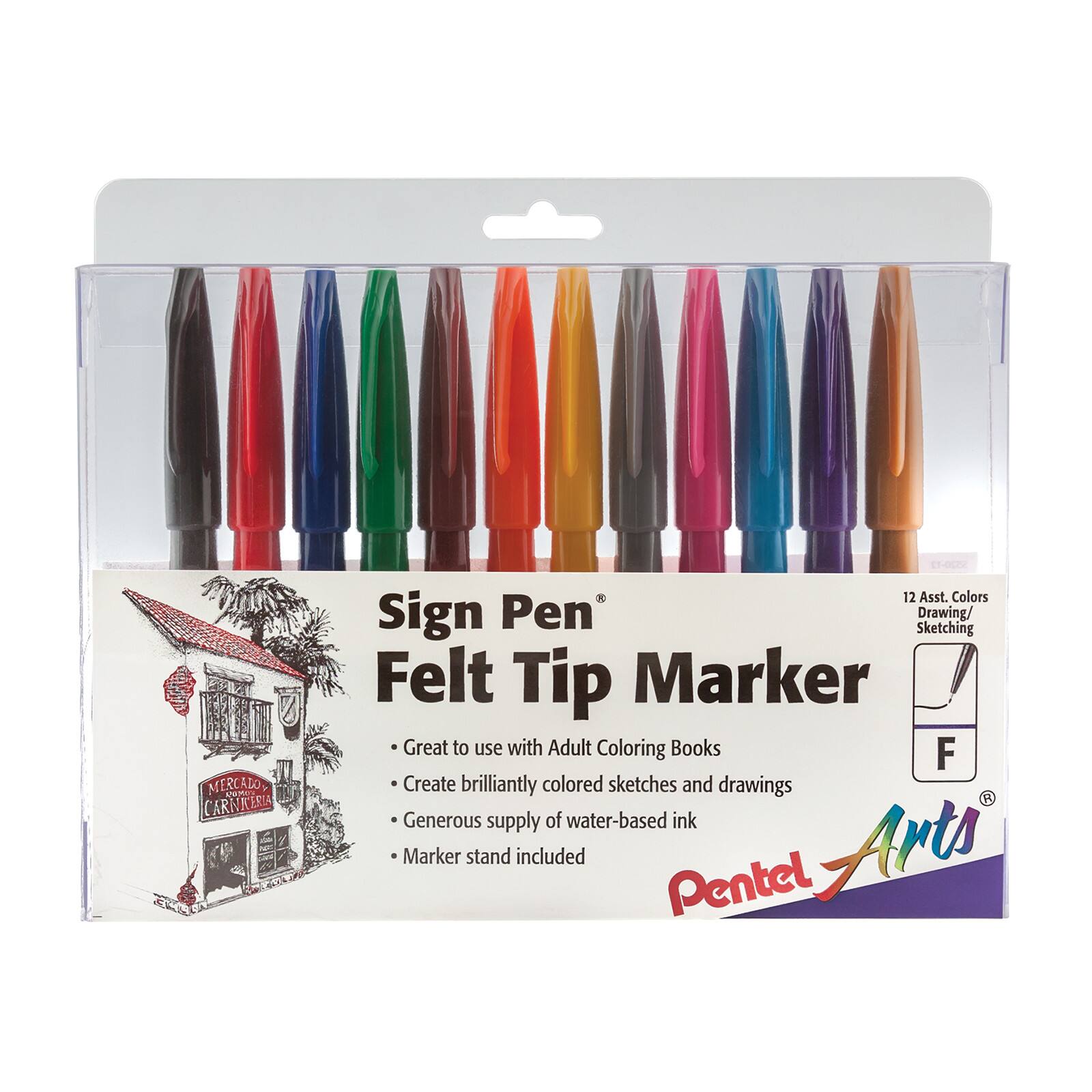 20 Felt Tip Pens Fine Fibre Tipped Drawing Markers Colouring Art School Colour for sale online 