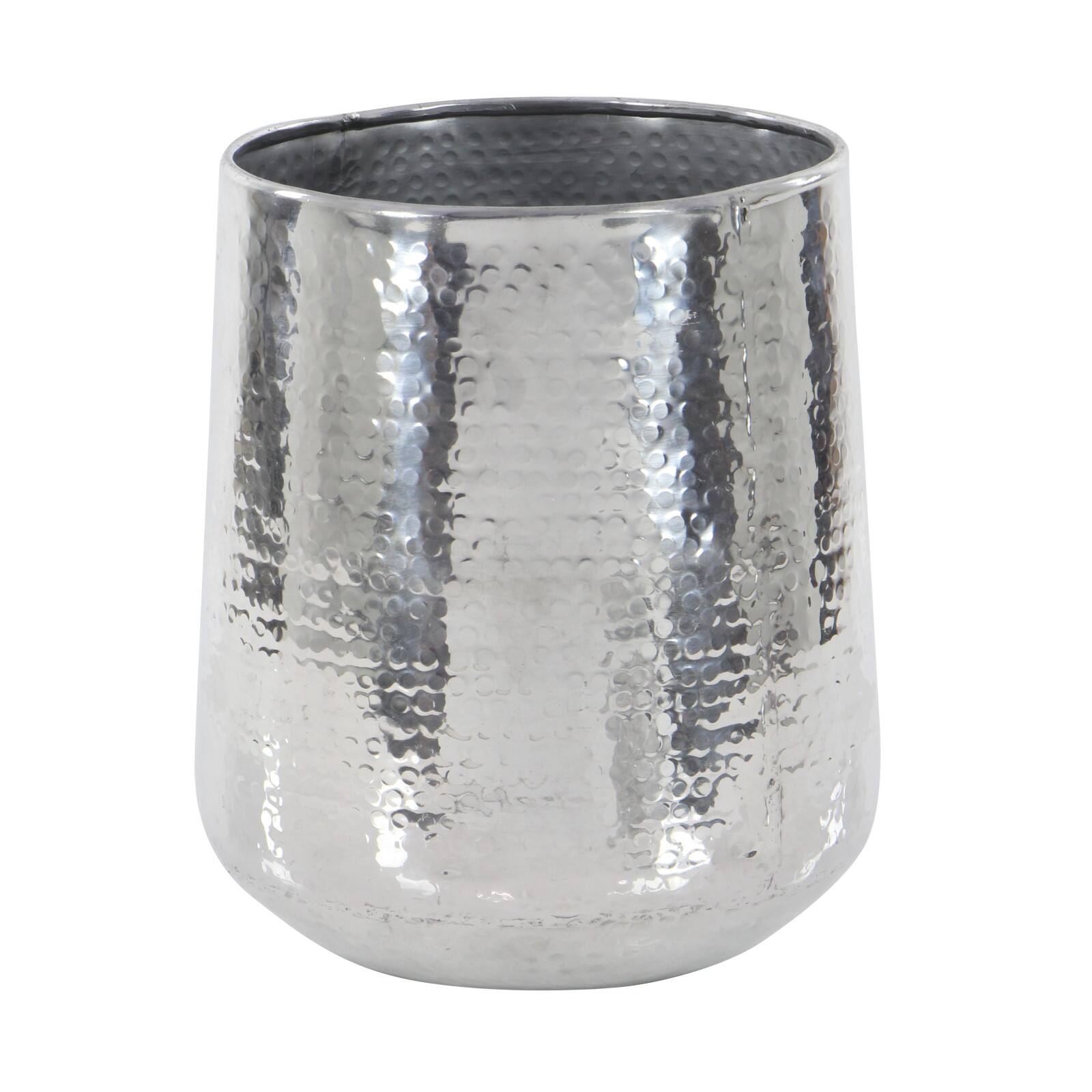 Silver Aluminum Glam Planter Set
