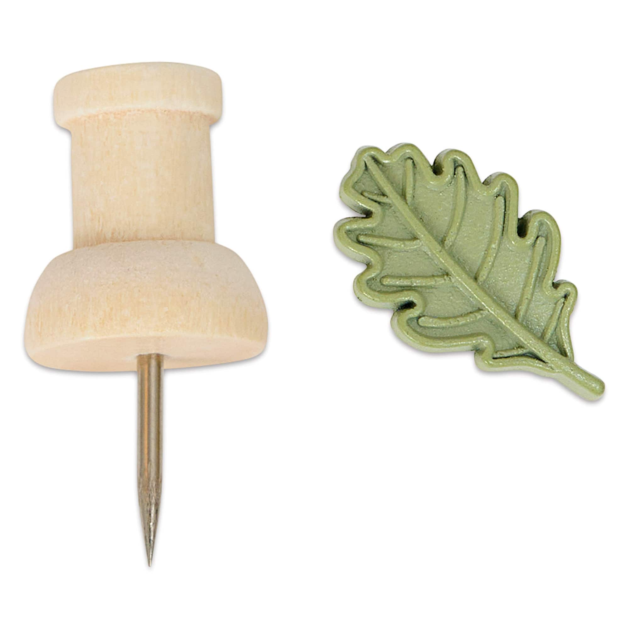 U Brands&#xAE; Wood &#x26; Leaves Push Pins Set