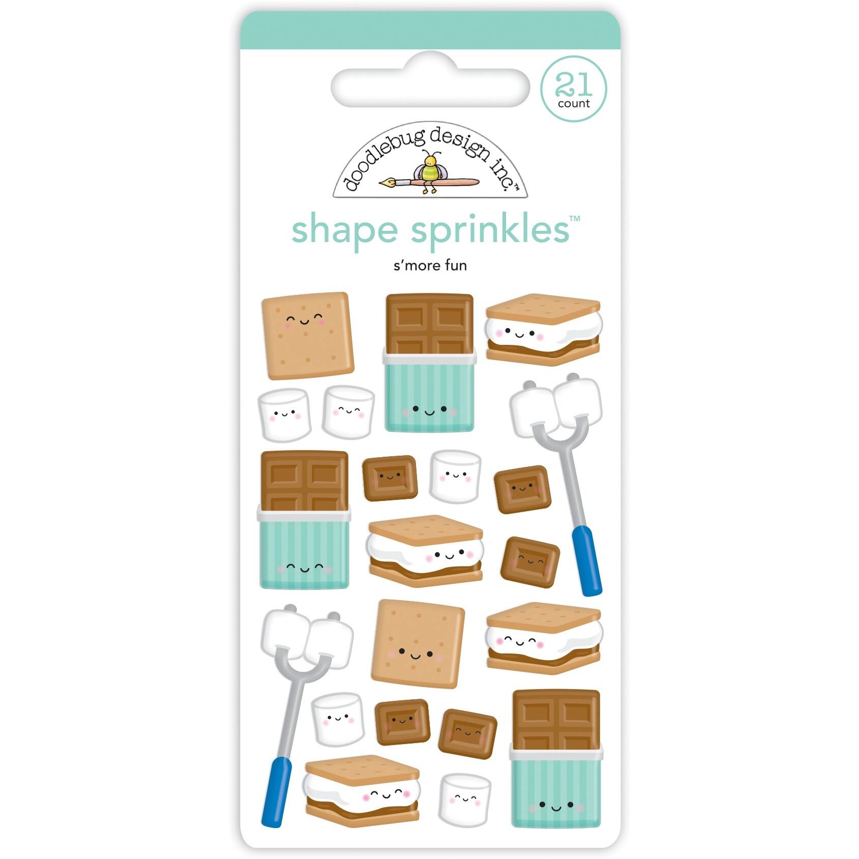 Doodlebug S&#x27;more Fun Sprinkles Adhesive Enamel Shapes