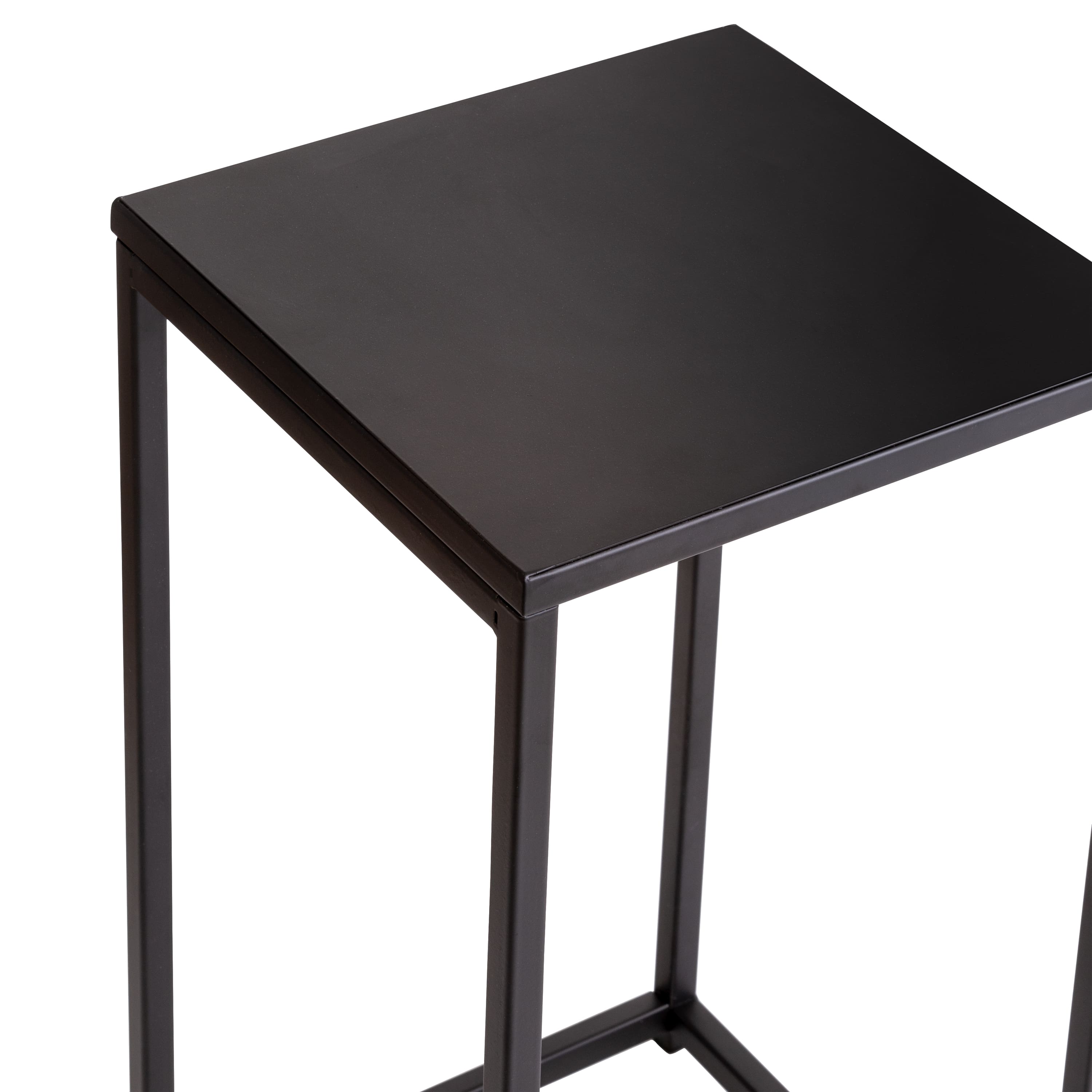 Honey Can Do Square Black Side Tables Set