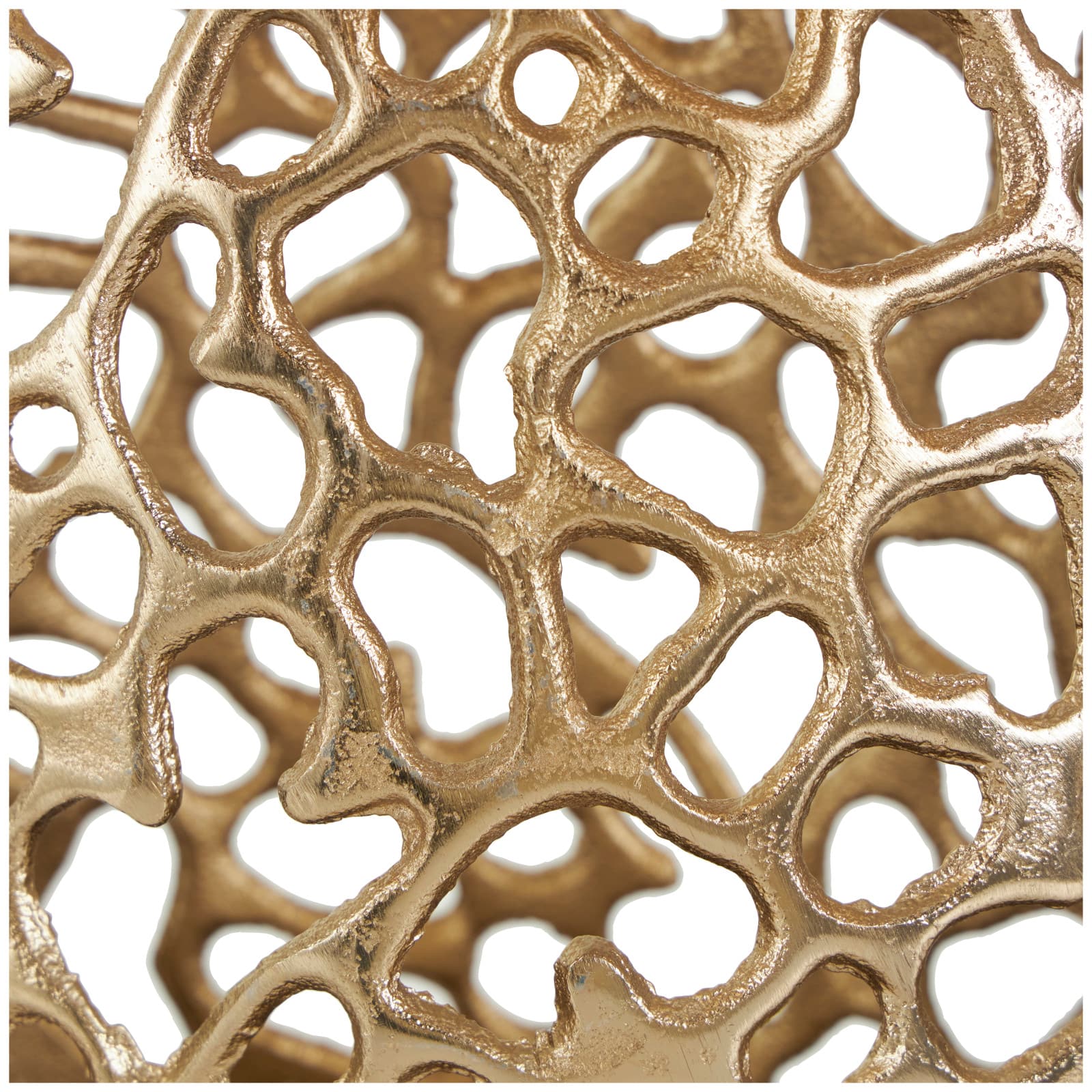 15&#x22; Gold Aluminum Vase with Freeform Open Lattice