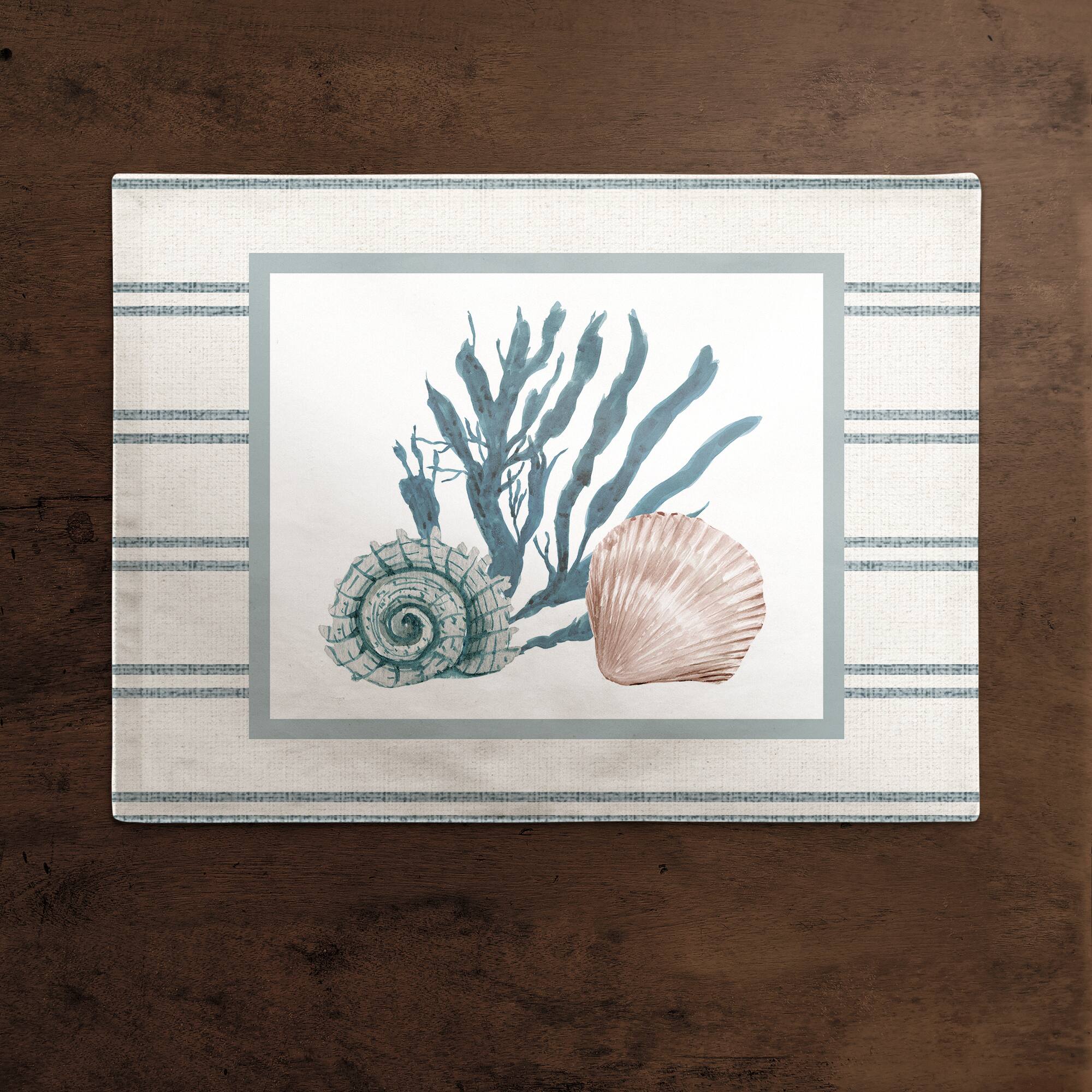 Snail and Olive Shell 14&#x22; x 18&#x22; Cotton Twill Placemat