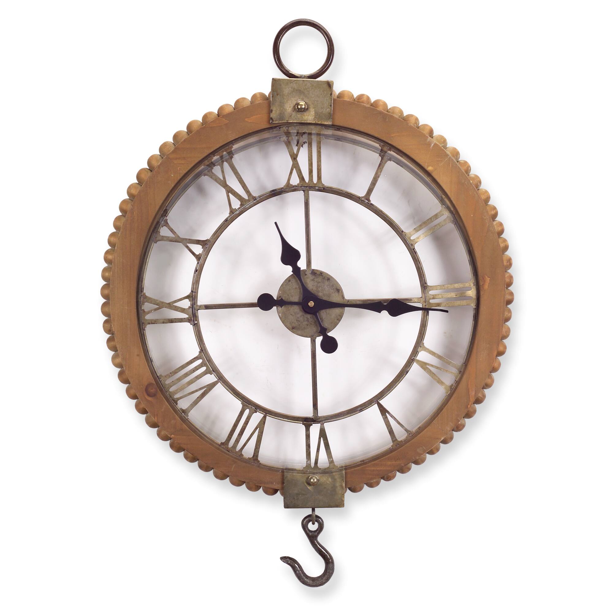 Open Wall Clock with Hook