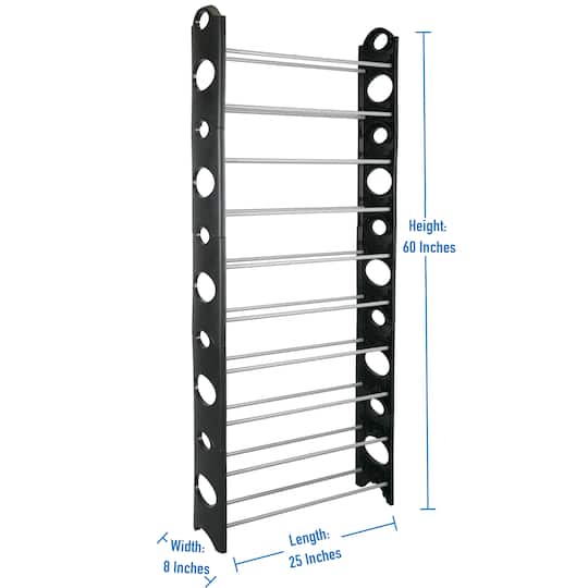 Simplify Black 30 Pair Stackable Shoe Rack | Michaels