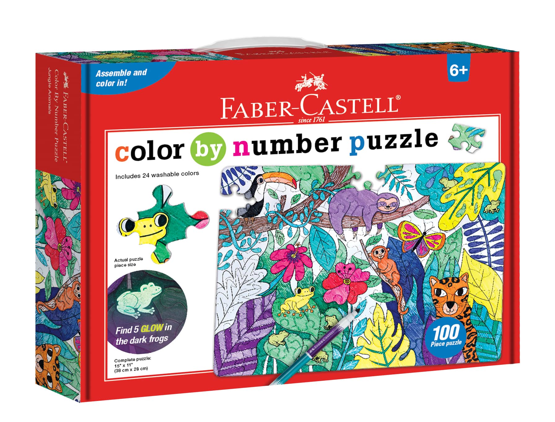 Creativity for Kids Color By Number Puzzles Jungle Kit