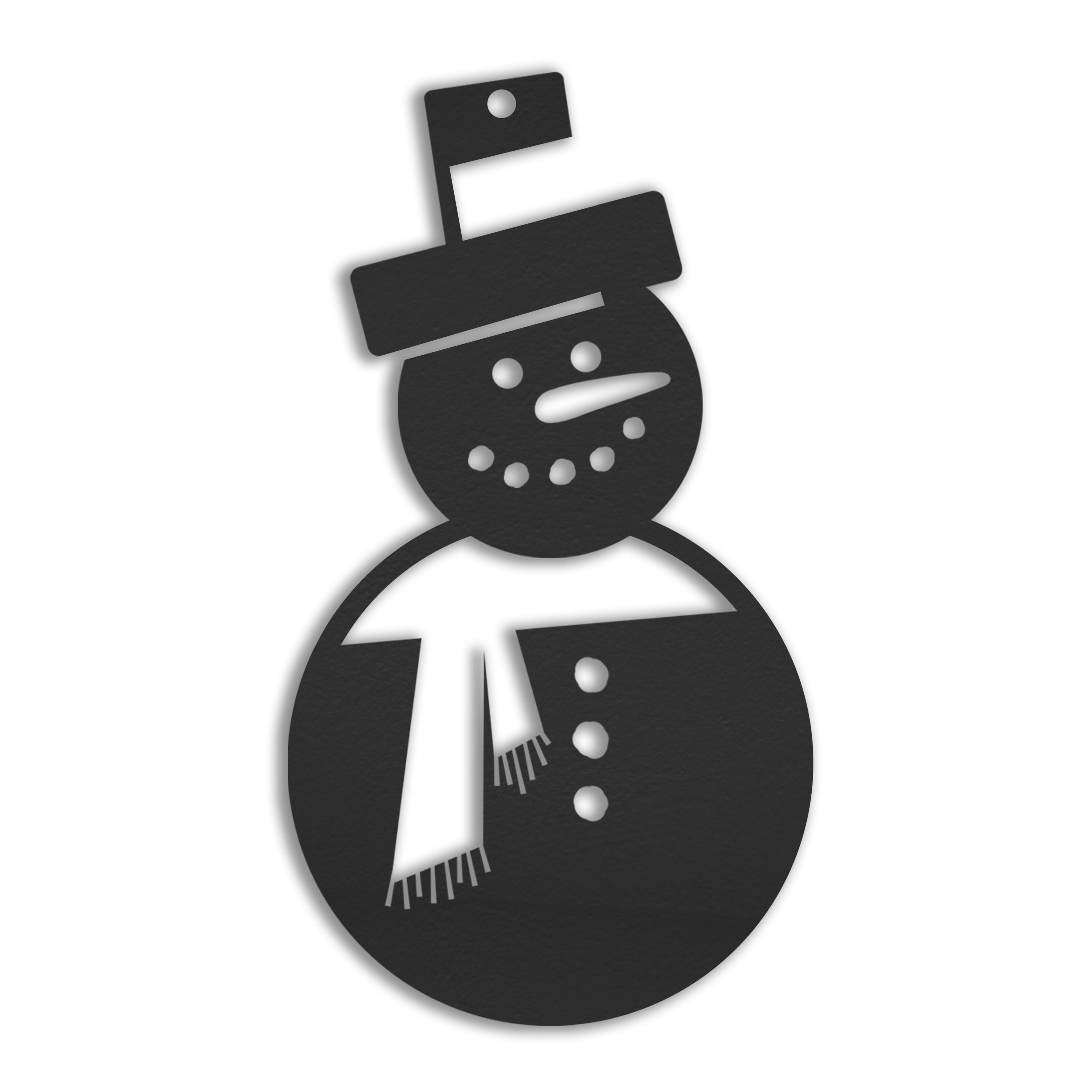 4" Frosty Snowman Metal Ornament