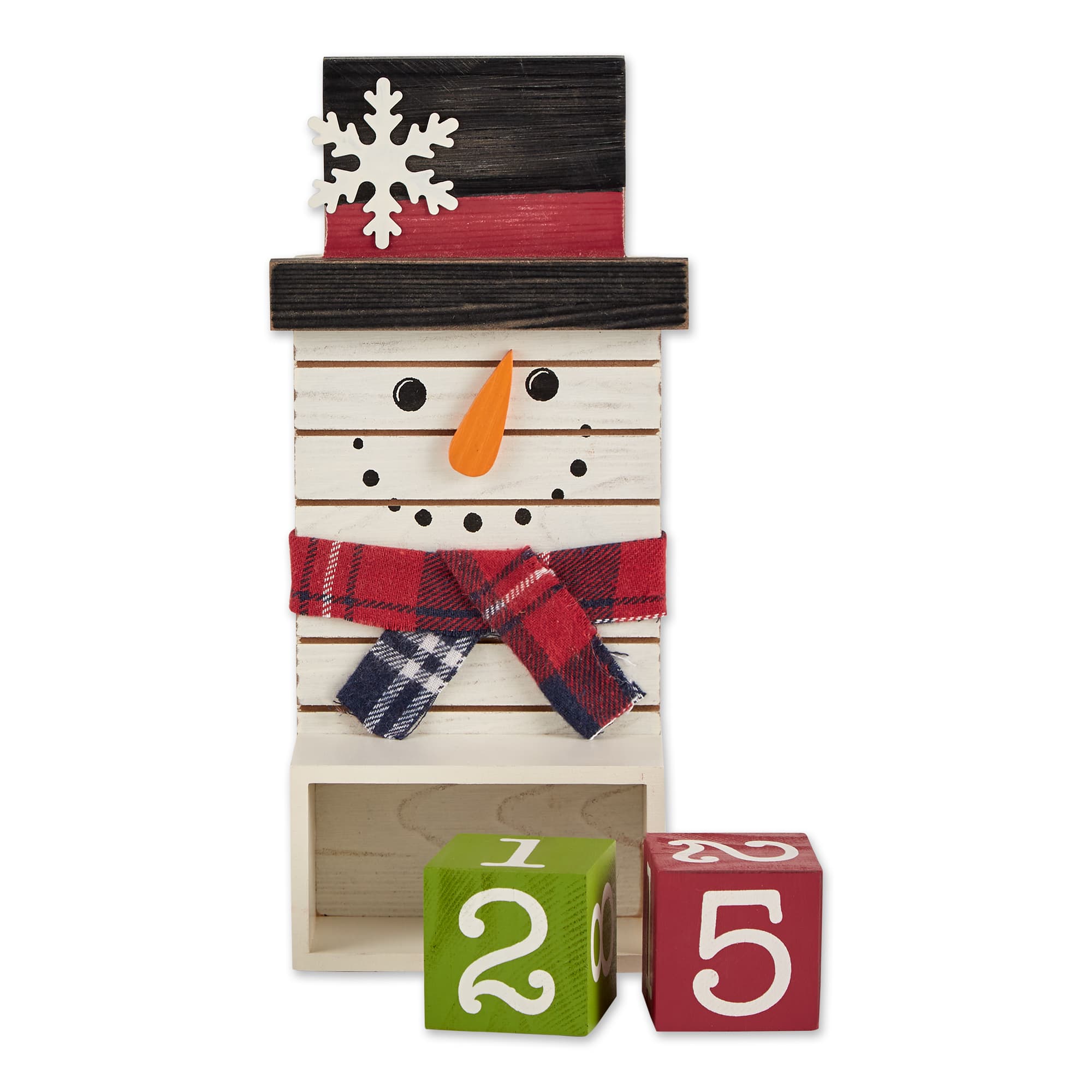 DII&#xAE; Square Snowman Tabletop Block Calendar