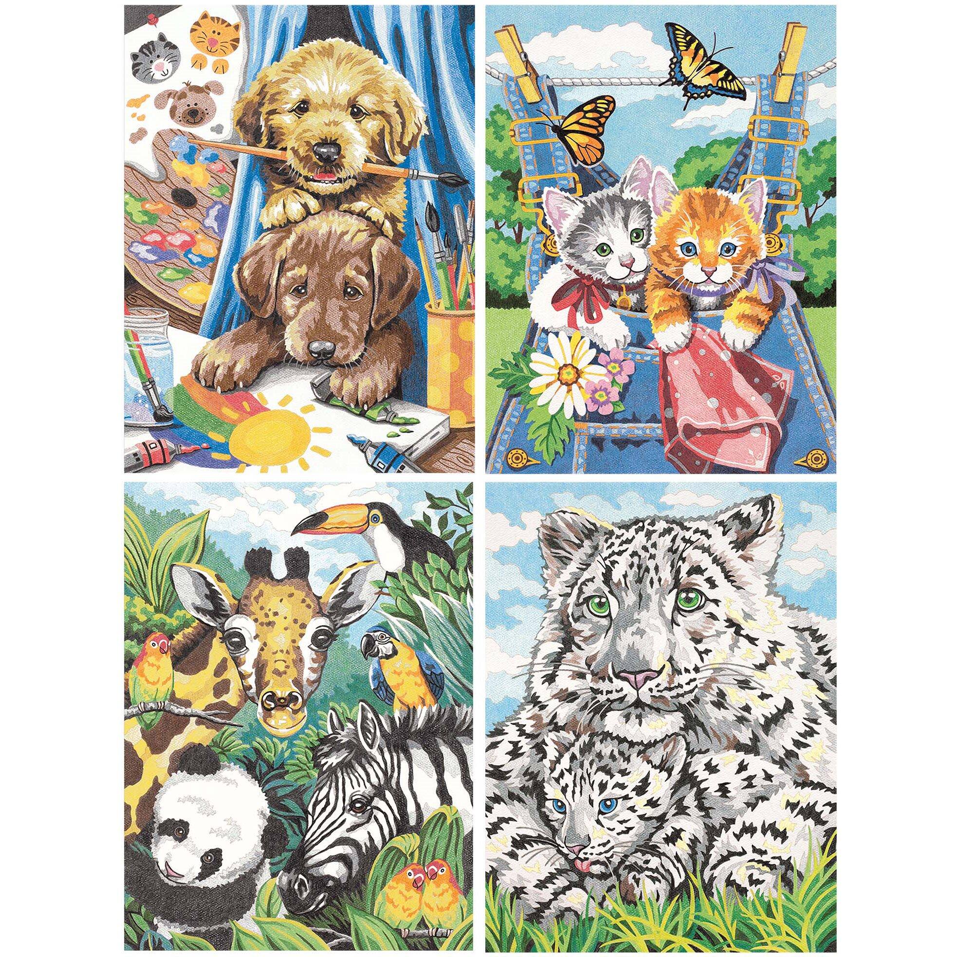 Dimensions&#xAE; Pencil Works&#x2122; Friendly Animals Color by Number Kit