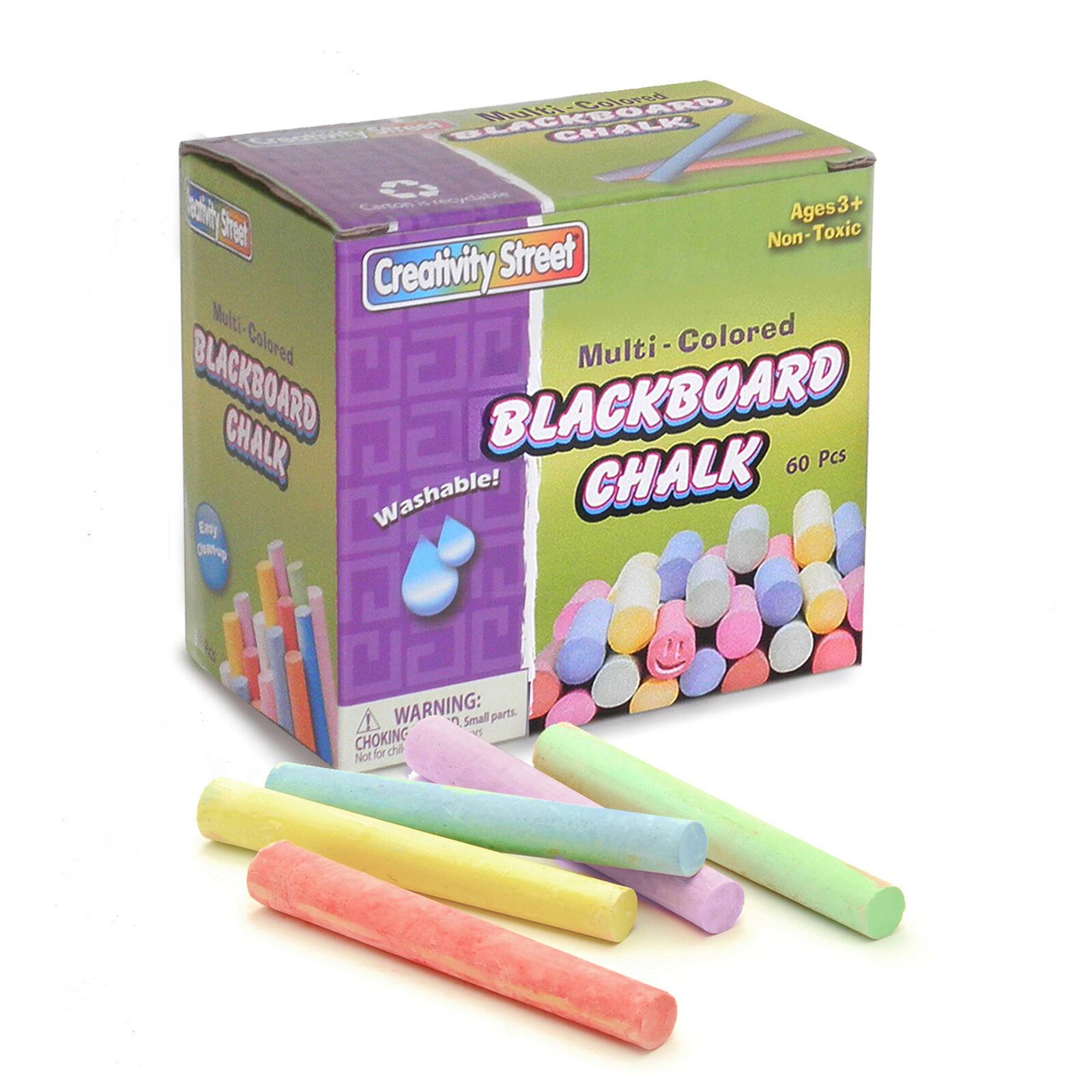 4 Packs: 12 Packs 60 ct. (2,880 total) Creativity Street&#xAE; Multicolored Blackboard Chalk