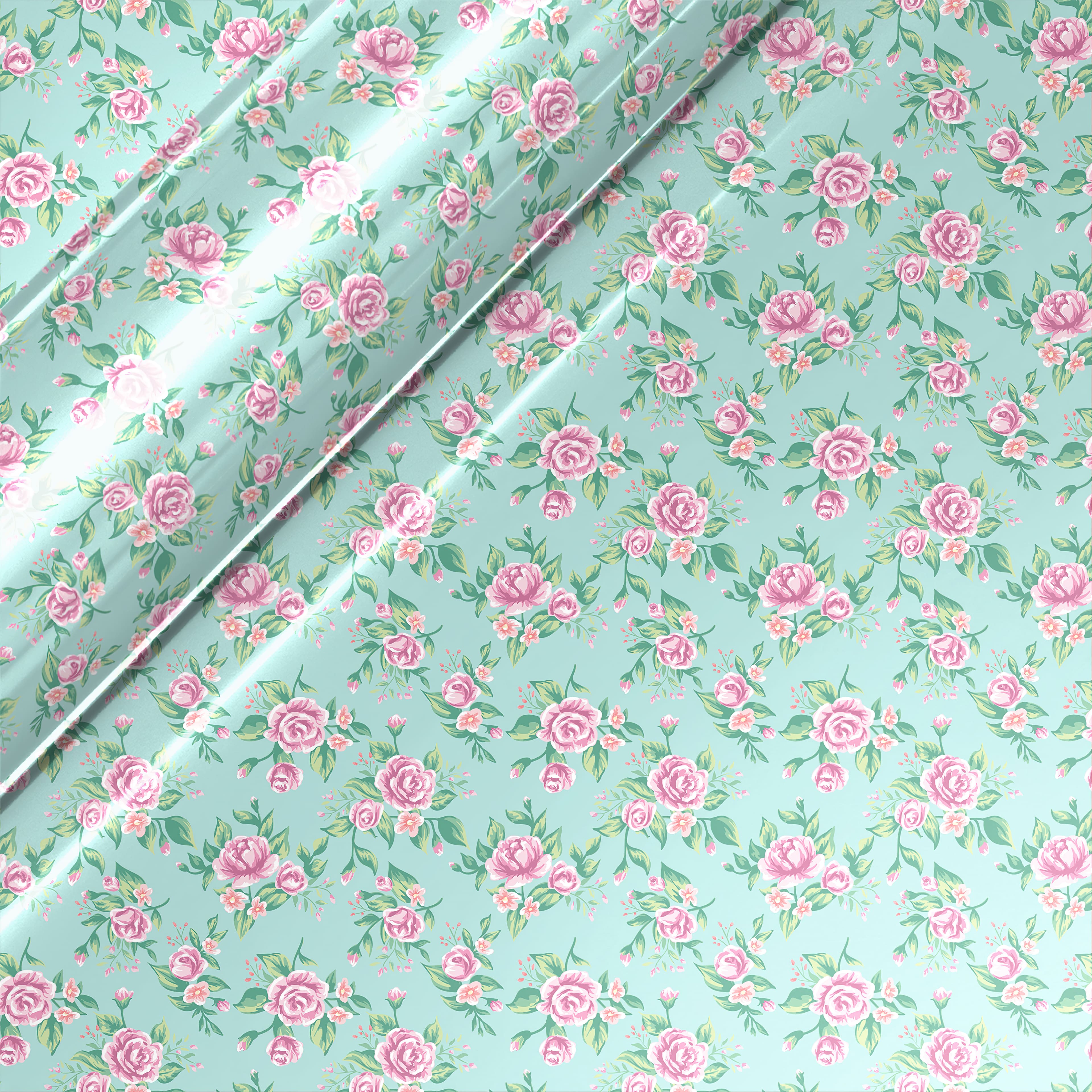 Patterned Vinyl Pink Rose Printed Vinyl Heat Transfer Vinyl