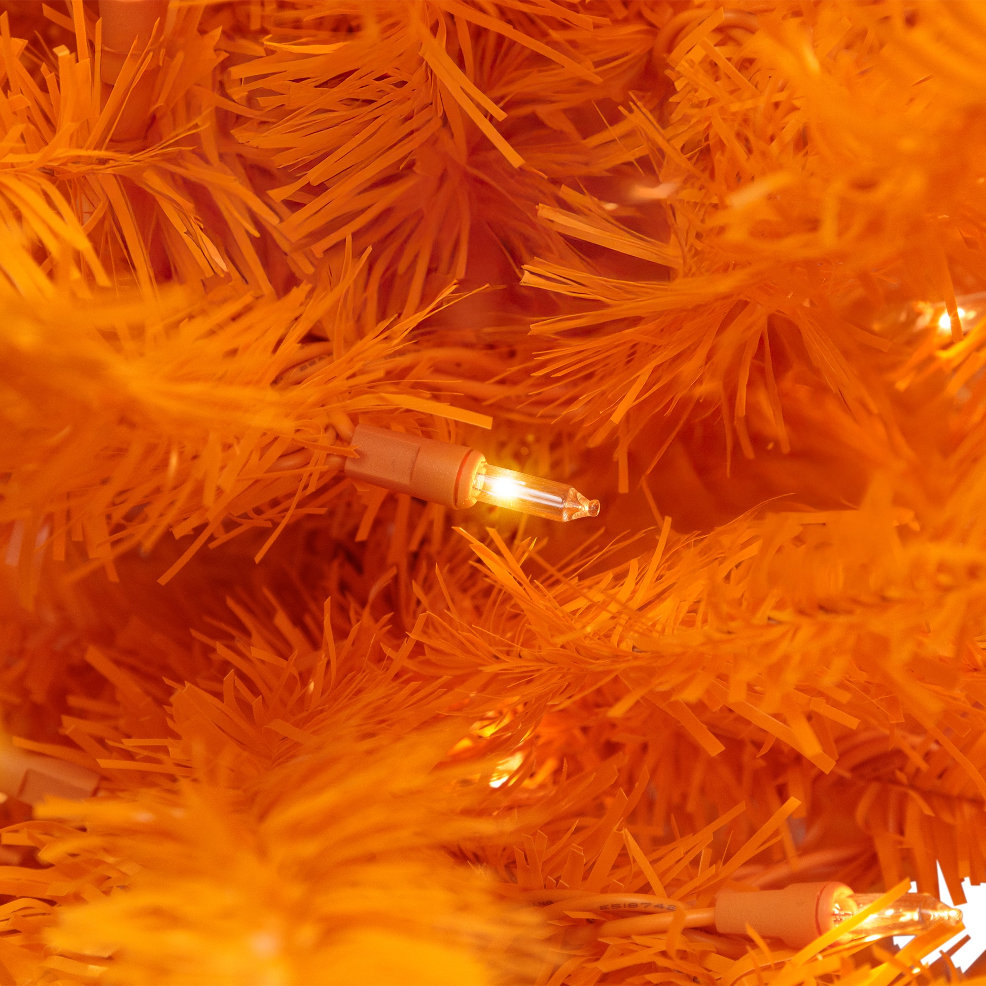 4ft. Pre-Lit Medium Orange Artificial Pine Christmas Tree, Clear Lights