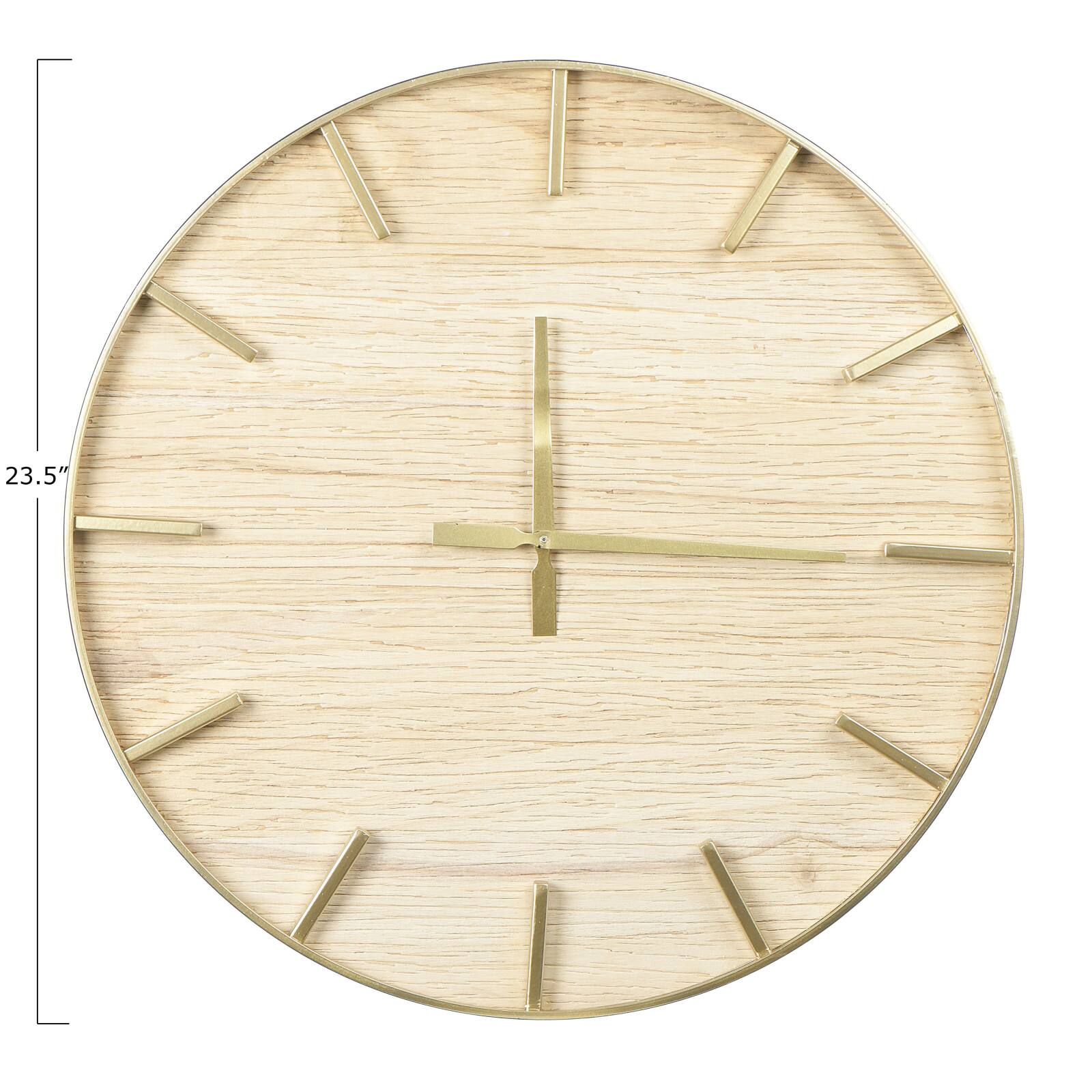 Hello Honey® 23.5'' Natural Round Wood Wall Clock