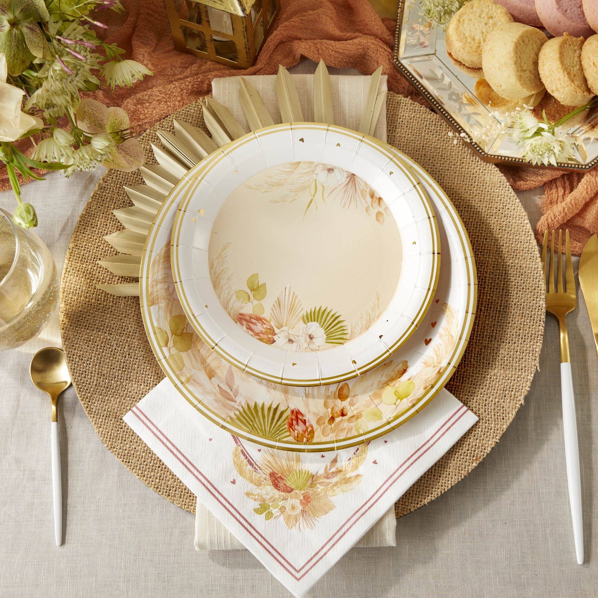 Kate Aspen 9" Boho Premium Paper Plates Set, 16ct.