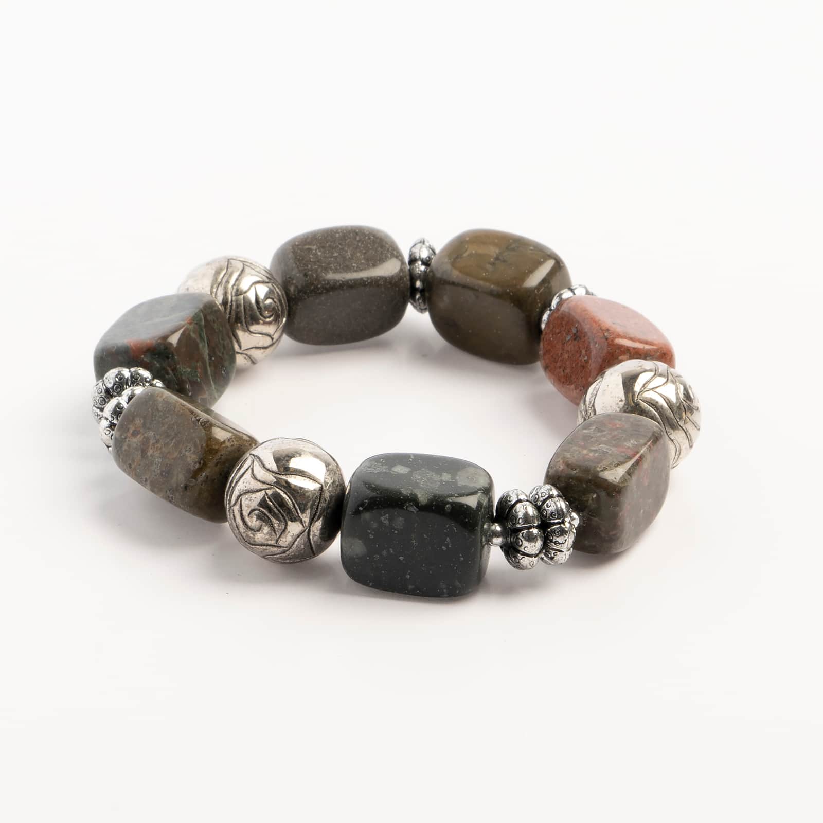 John Bead Jasper No.86 Natural Stone Stretch Bracelet