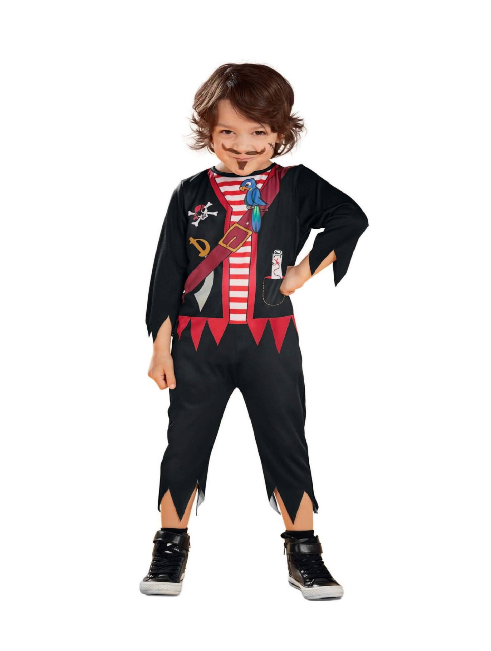 X-Small Black & Red Pirate Boy Toddler Halloween Costume