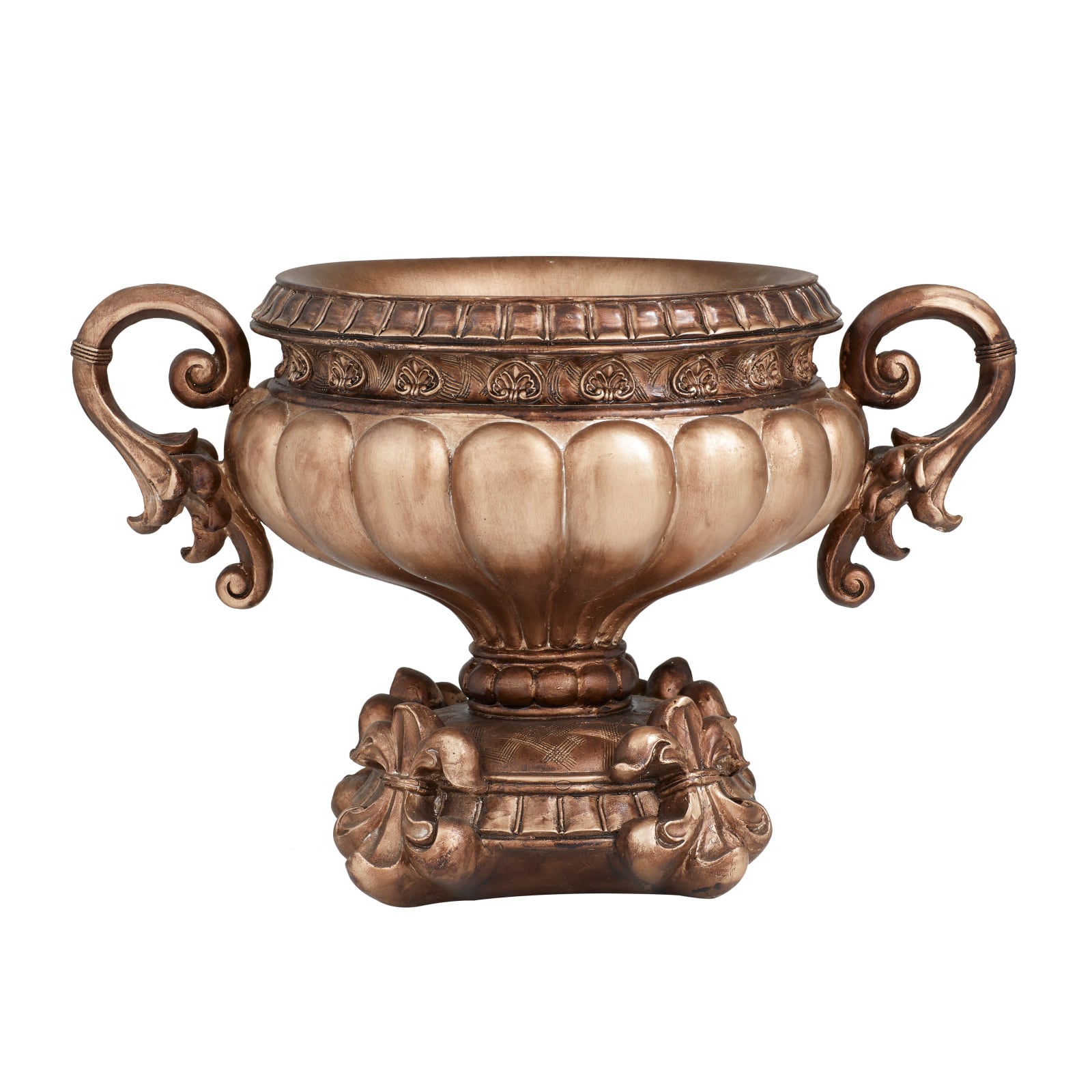 Bronze Polystone Traditional Decorative Bowl, 11&#x22; x 17&#x22; x 11&#x22;