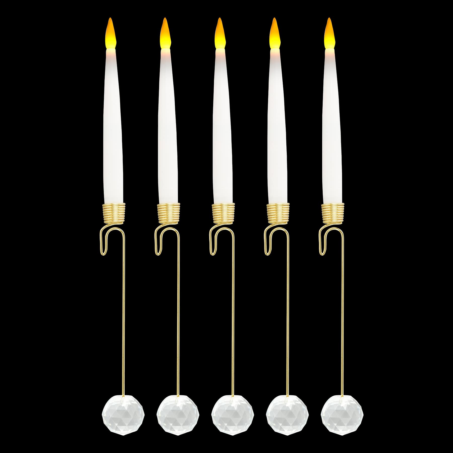 5ct. Warm White LED Crystal Drop Lighted Flickering Candles with Remote by Ashland&#xAE;