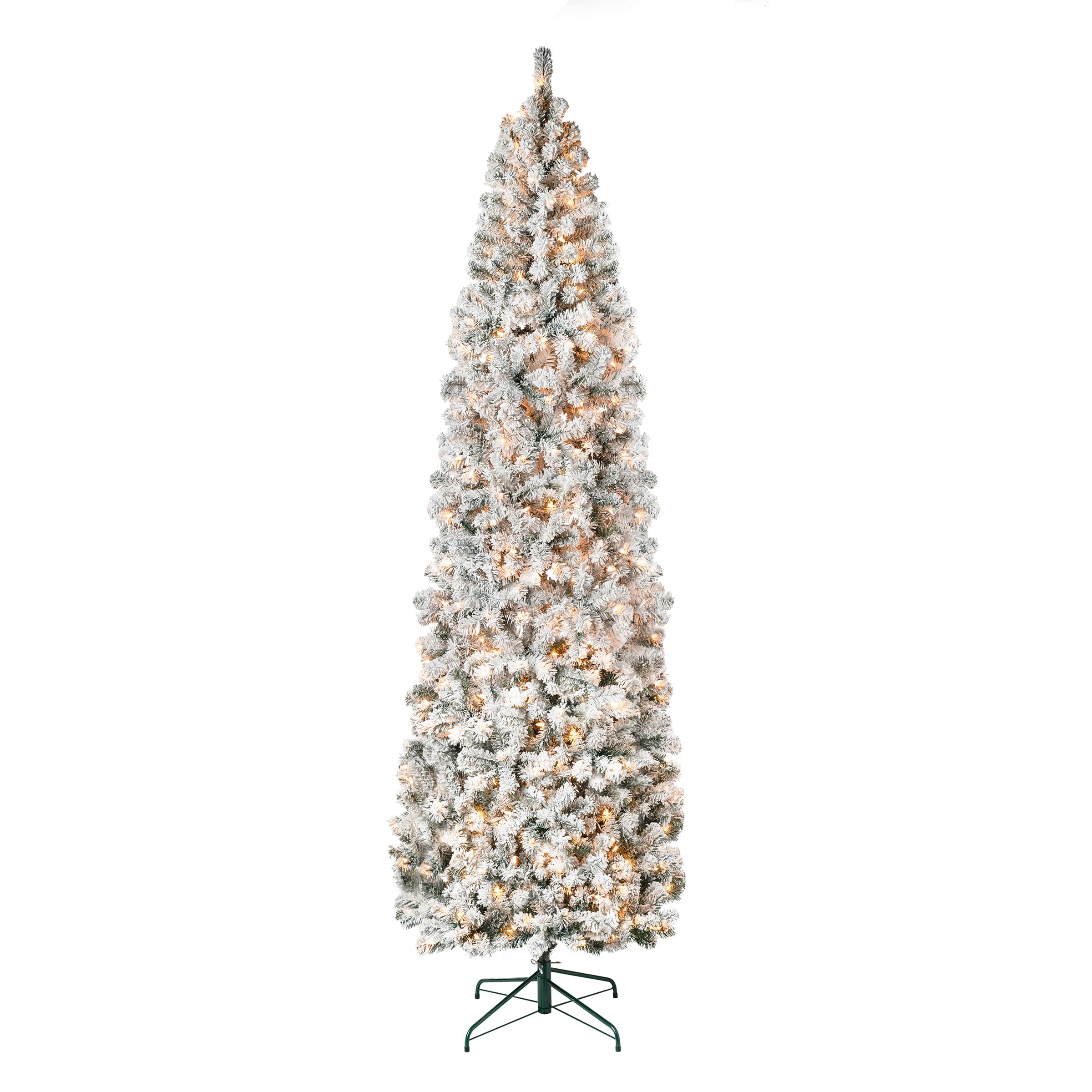 9ft. Pre-Lit Acacia Flocked Artificial Christmas Tree, Clear Lights