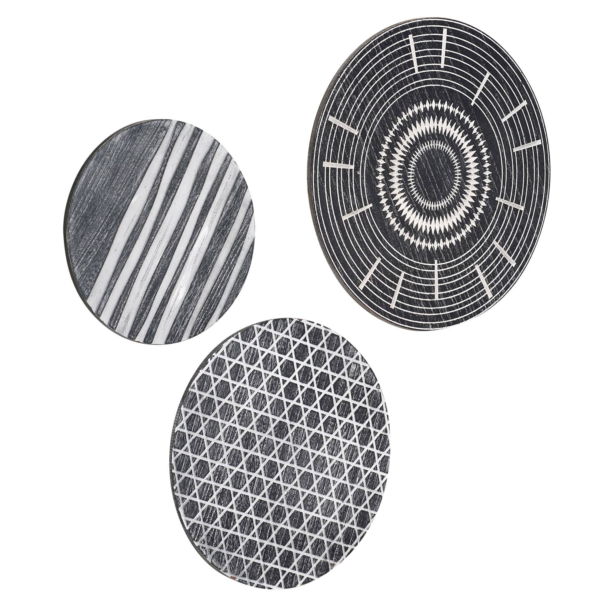 American Art Décor™ 3-Piece Dark Gray Contemporary Round 3-Piece Wall Décor Set