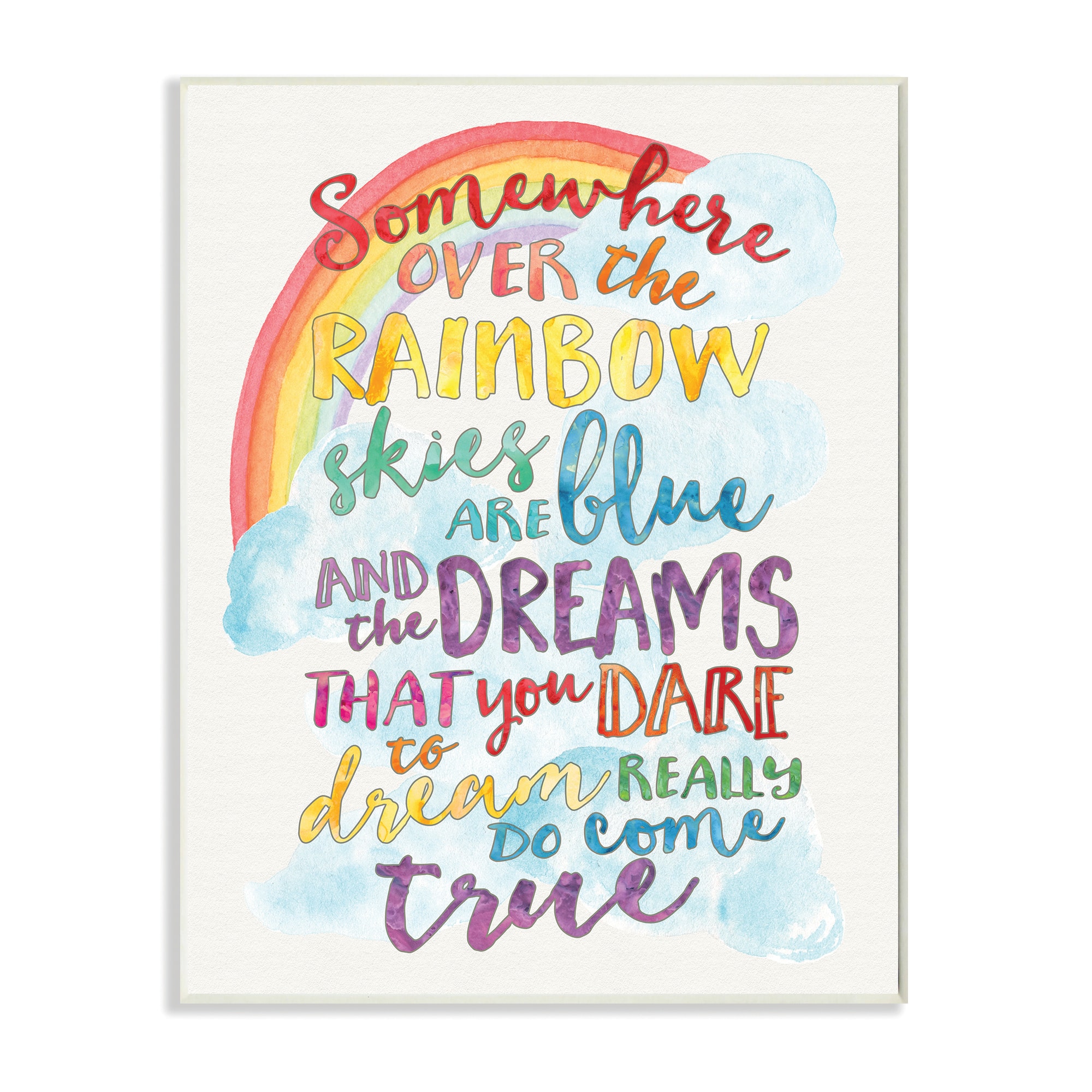 Stupell Industries Somewhere Over The Rainbow Wall Art