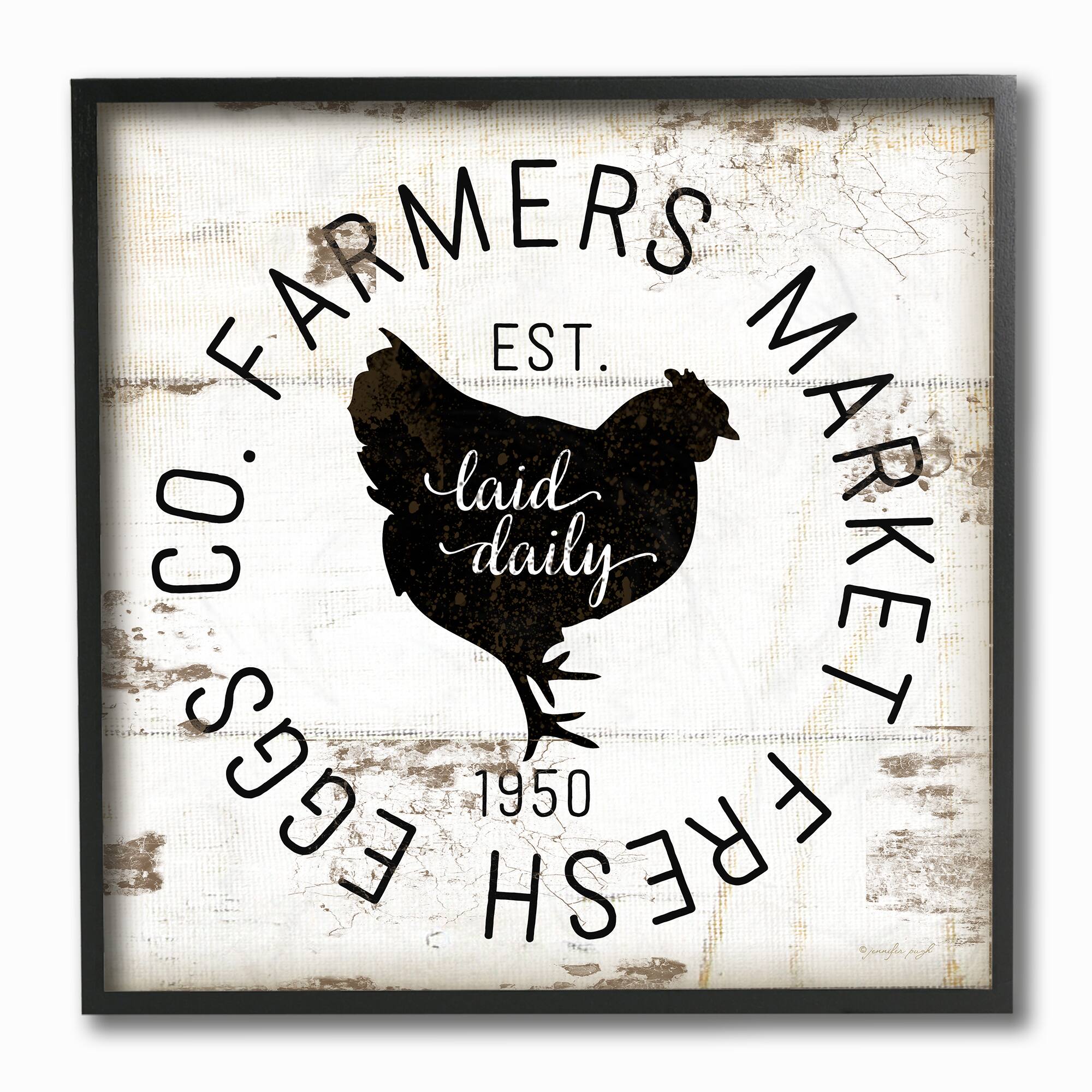 Stupell Industries Fresh Egg Co Vintage Sign, 12" x 12"