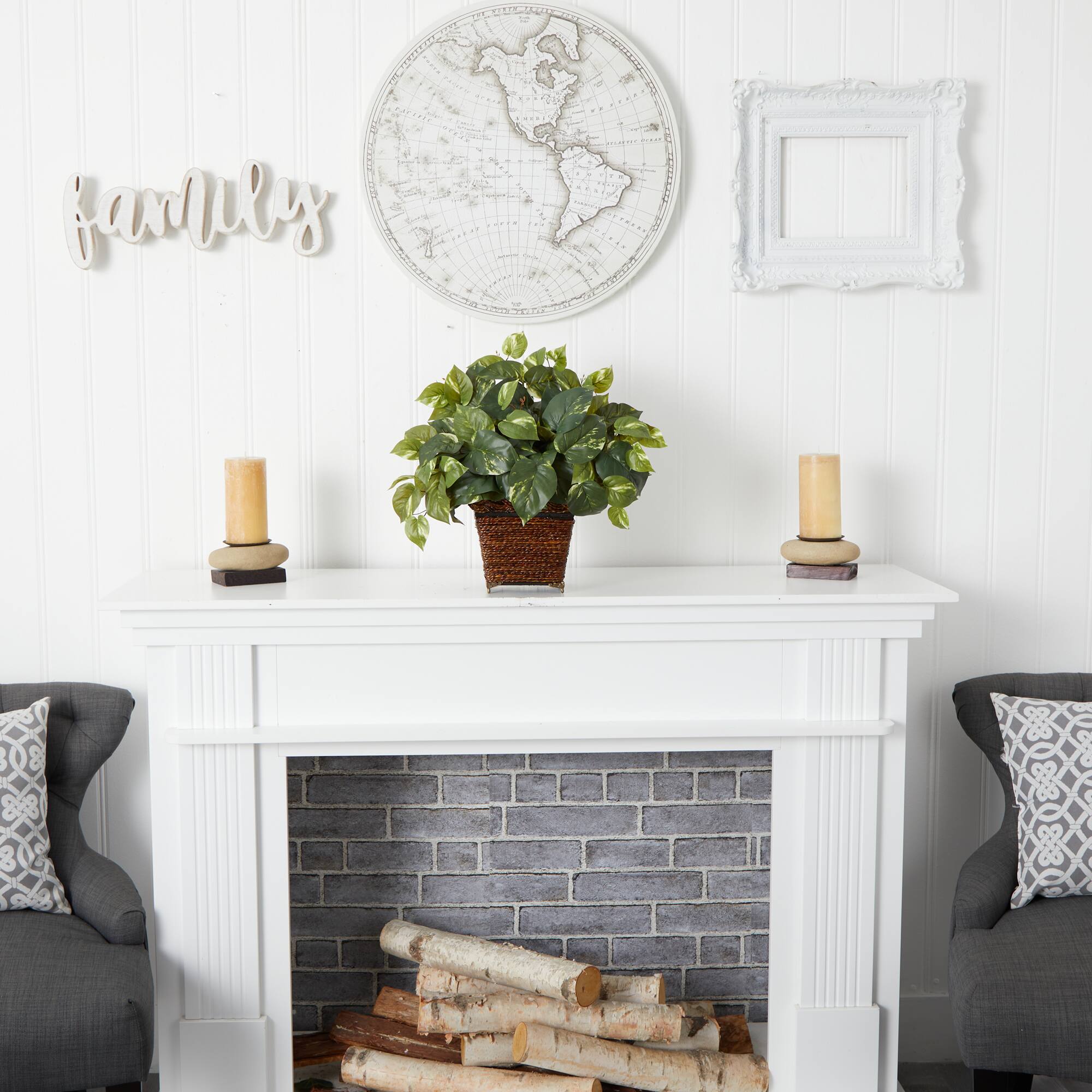 17" Pothos In Coiled Rope Planter