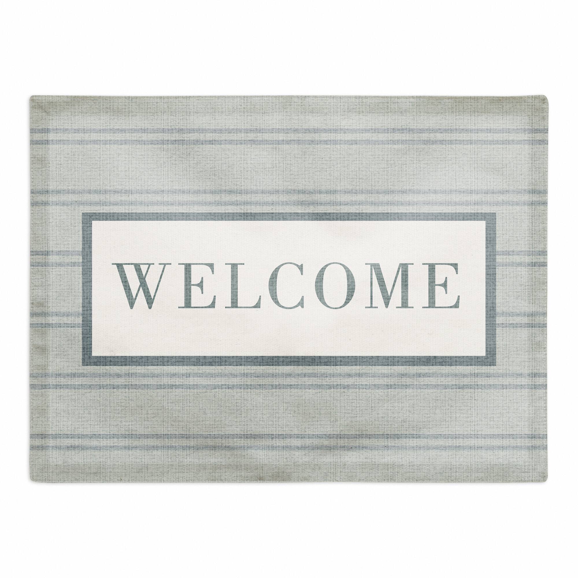Welcome Stripe Cotton Twill Placemat