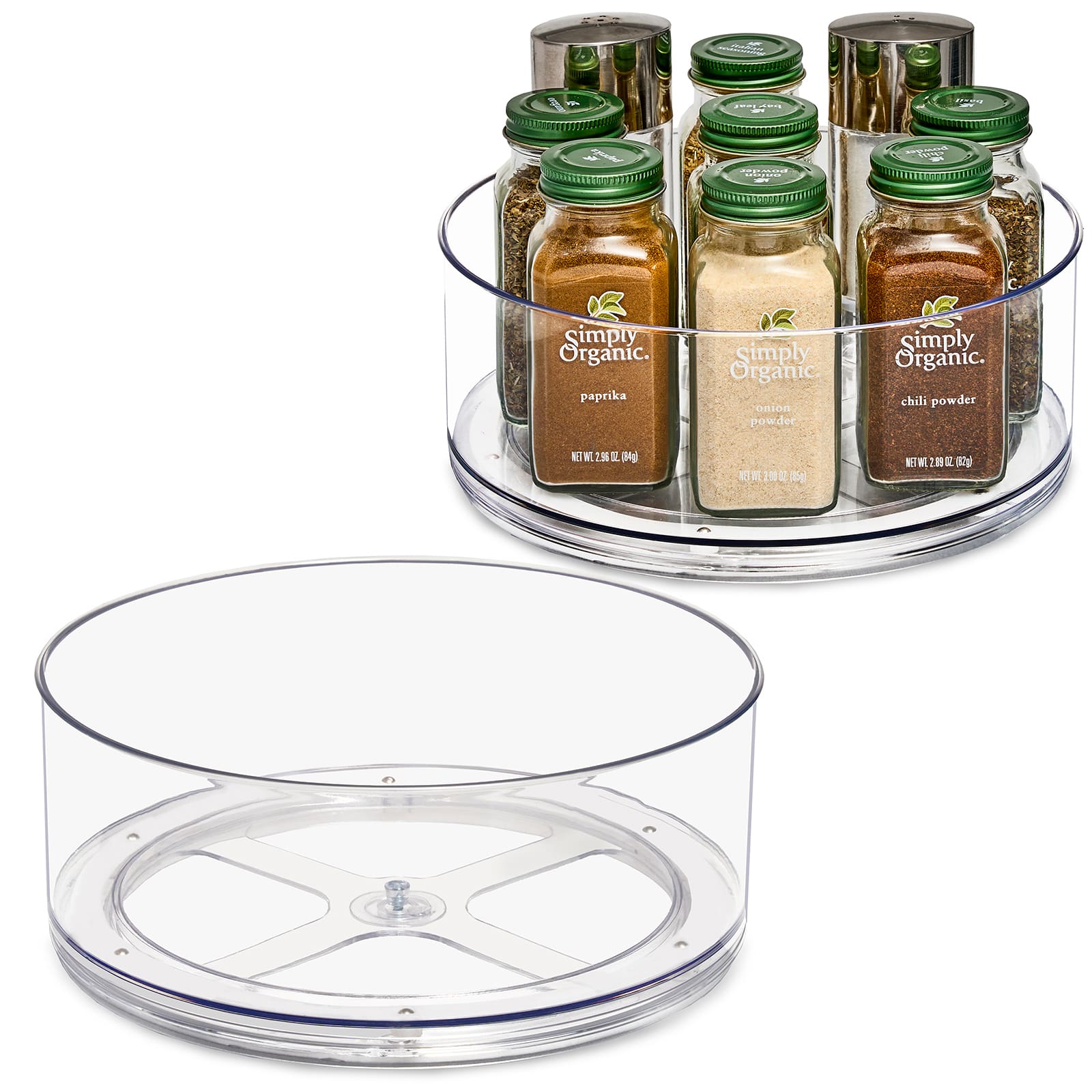 Sorbus 9" Clear Turntable Bins, 2ct.