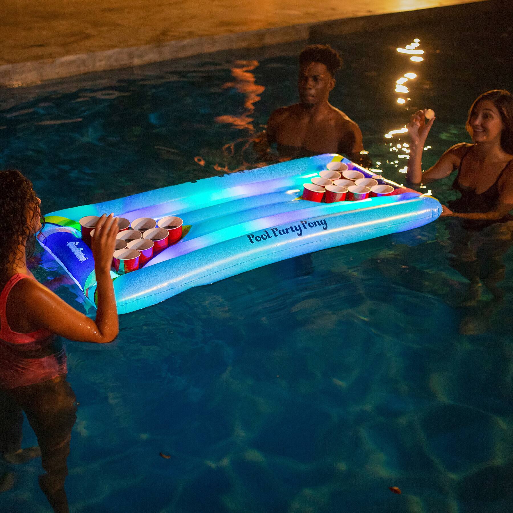 PoolCandy 6ft. Inflatable Illuminated LED Pool Party Pong Game