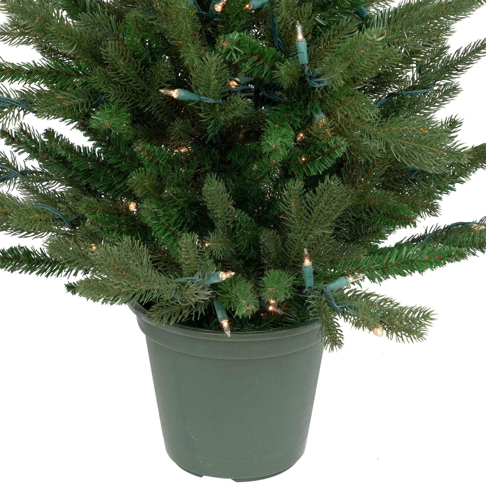 4ft. Pre-Lit Potted Real Touch&#x2122; Grande Spruce Artificial Christmas Tree, Clear Lights