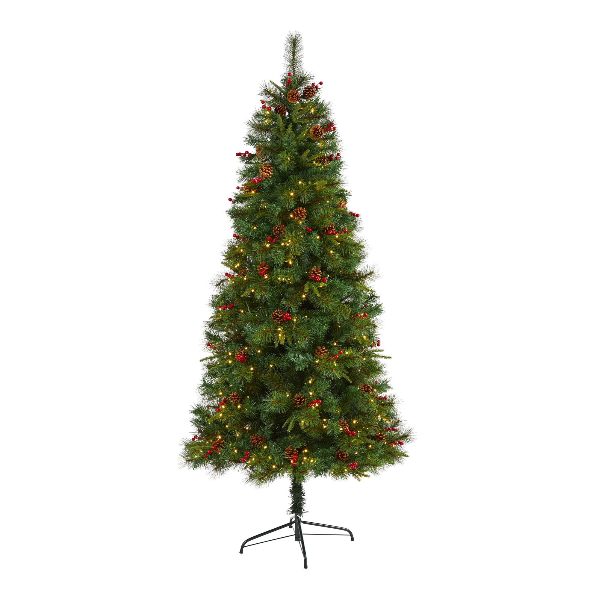 7ft. Pre-Lit Mixed Pine Artificial Christmas Tree, Clear LED Lights