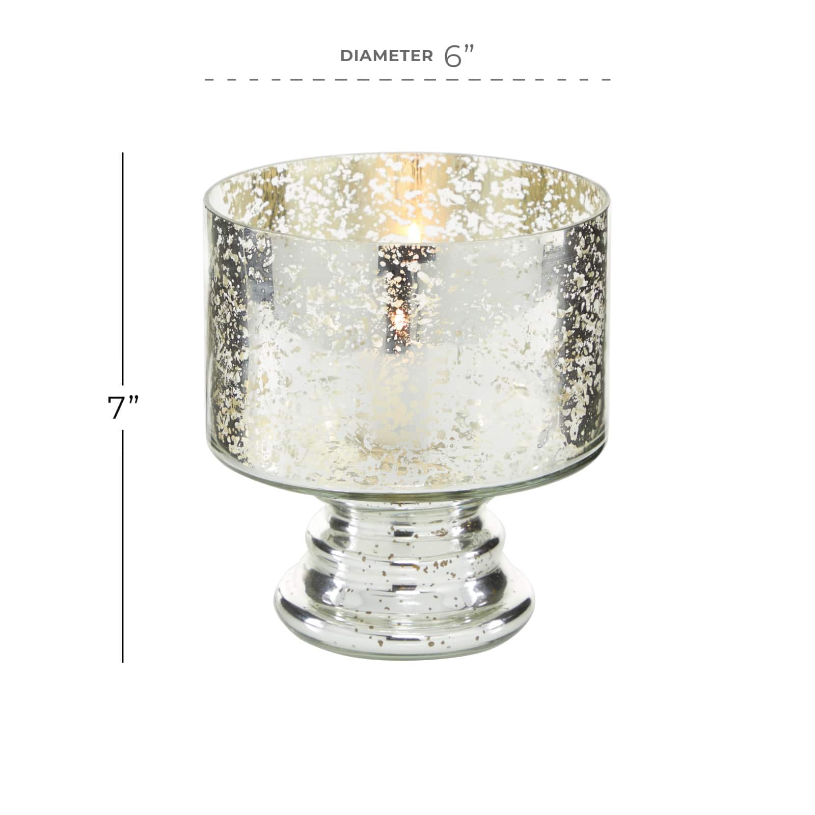 7" Clear Glass Contemporary Candle Holder