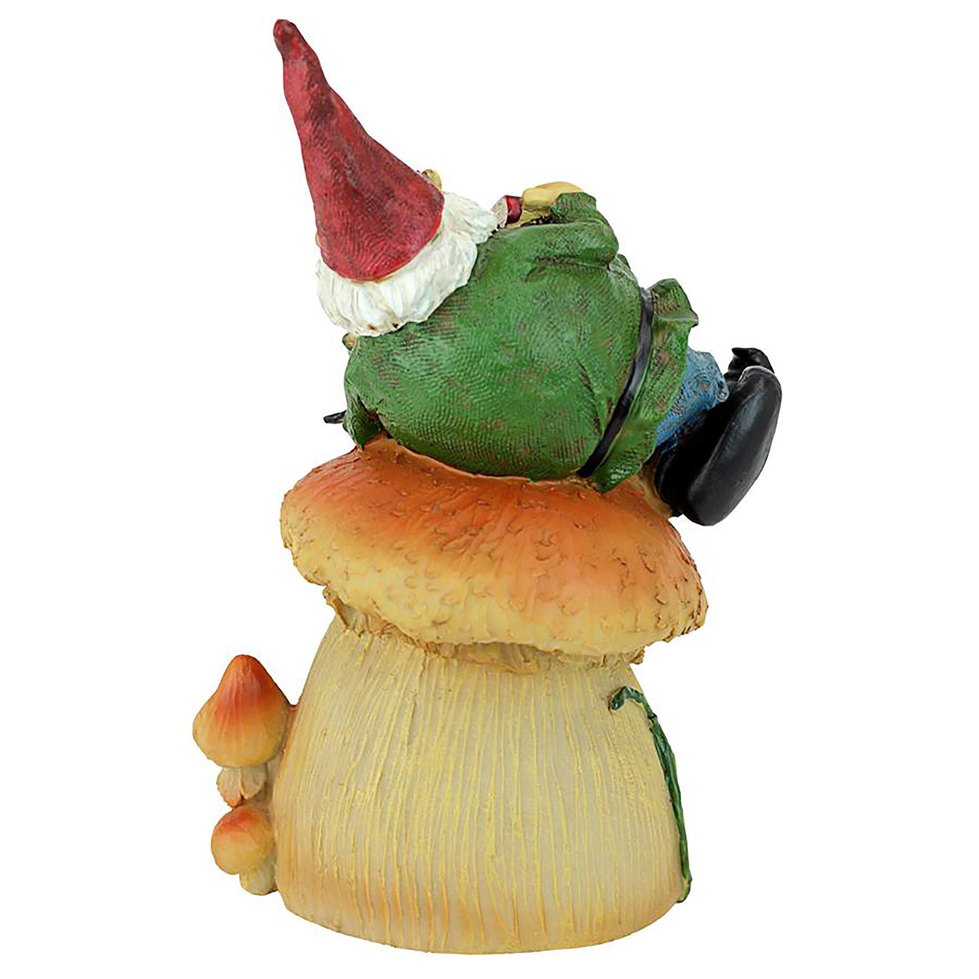 Design Toscano 10" Gnome Frog House Garden Statue