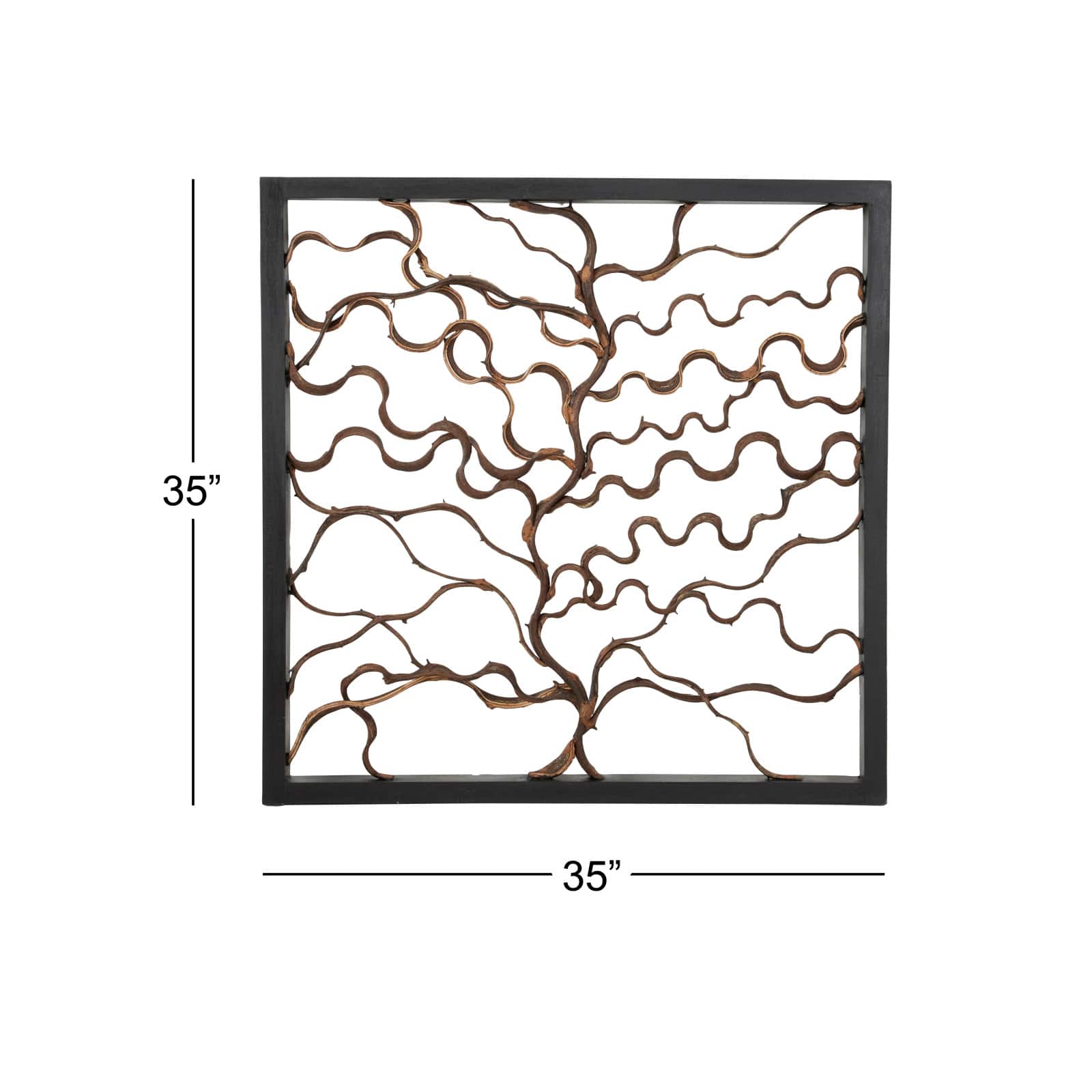 Brown Tree Teak Wood Rustic Wall Decor Set