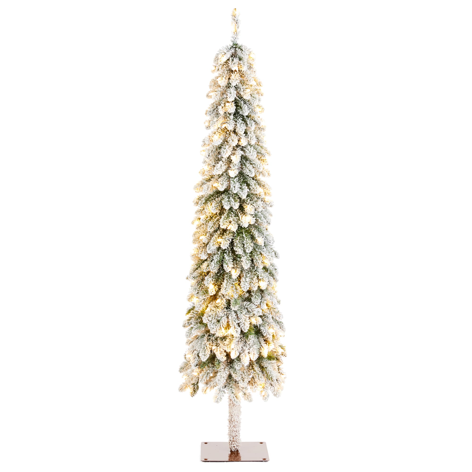 Glitzhome&#xAE; 6ft Pre-Lit Flocked Artificial Christmas Tree, Warm White Lights