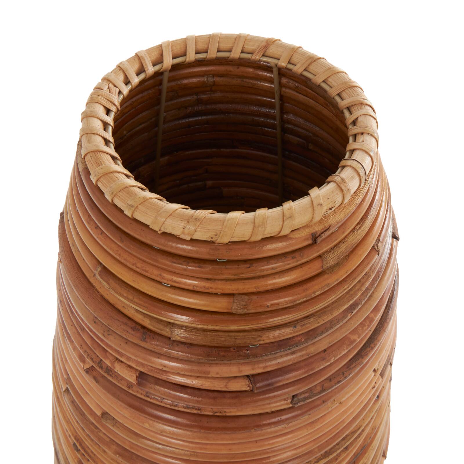 28&#x22; Brown Rattan Handmade Wrapped Vase