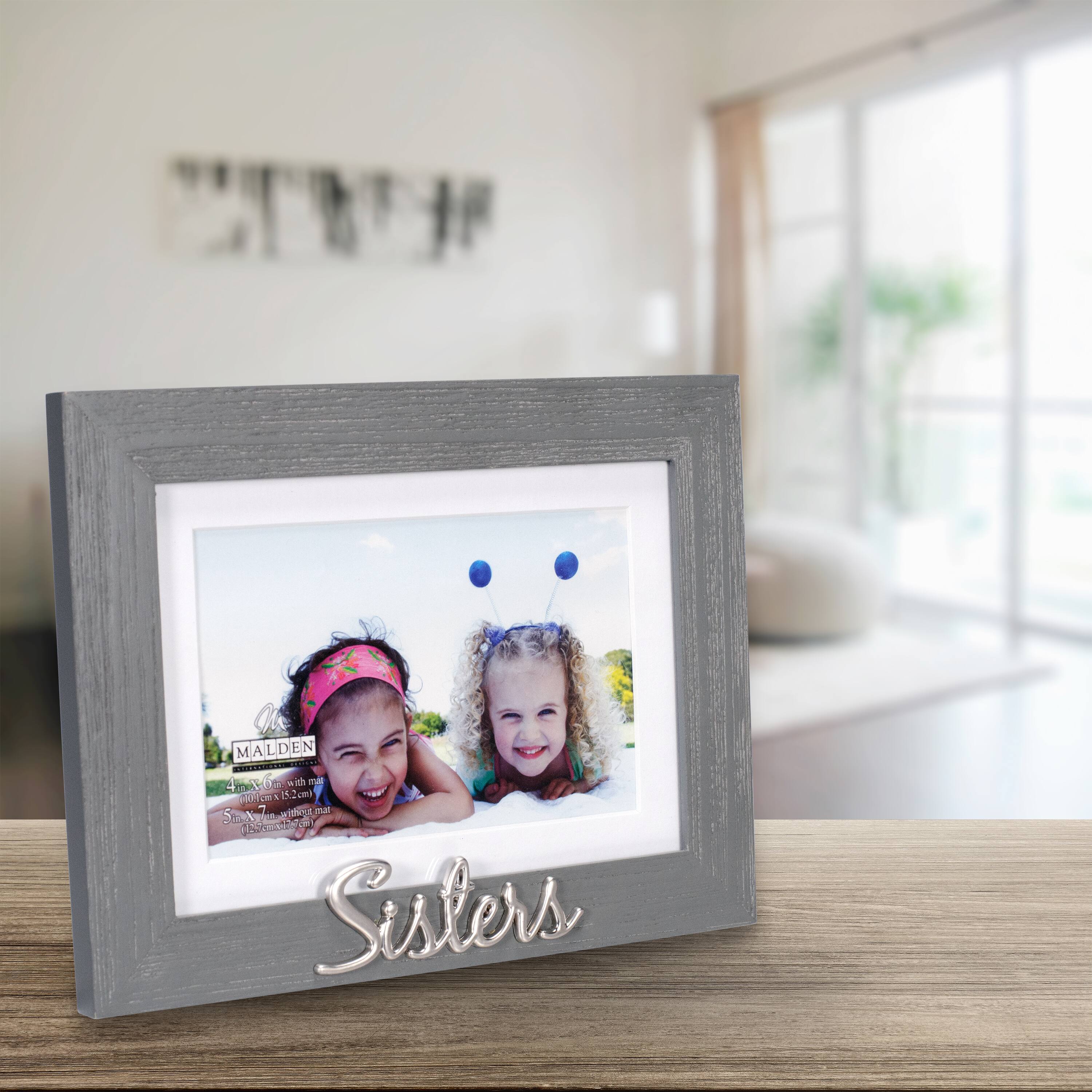 Malden International Designs Sisters 4&#x22; x 6&#x22; Distressed Expression Frame with Mat