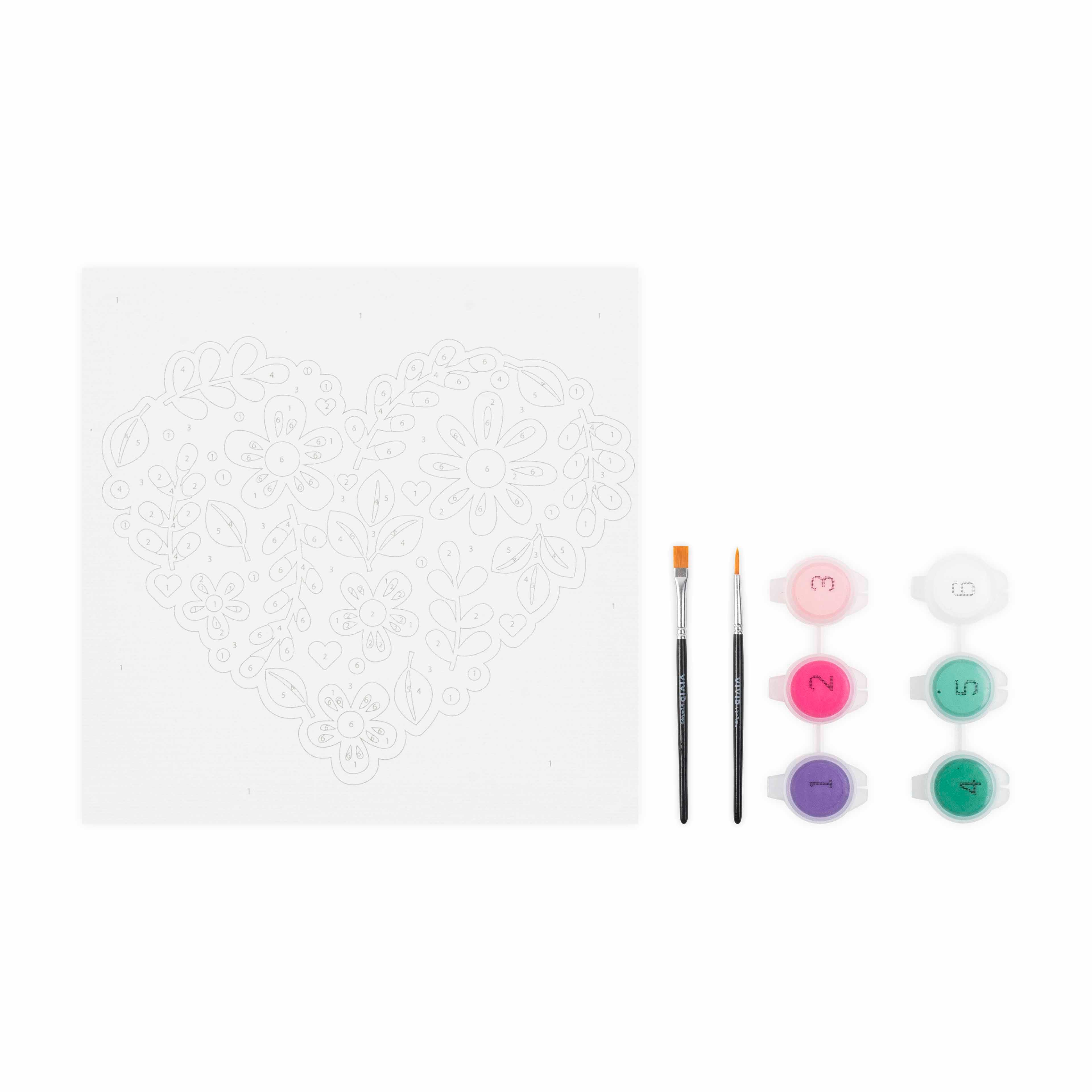 VIVID by Brea Reese&#xAE; Flower Heart Acrylic Paint-by-Number Kit