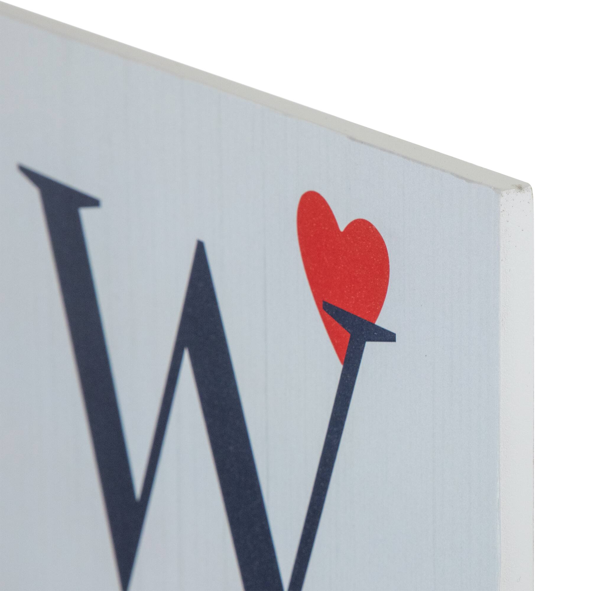 38" Valentine's Day Welcome Wooden Porch Board Sign