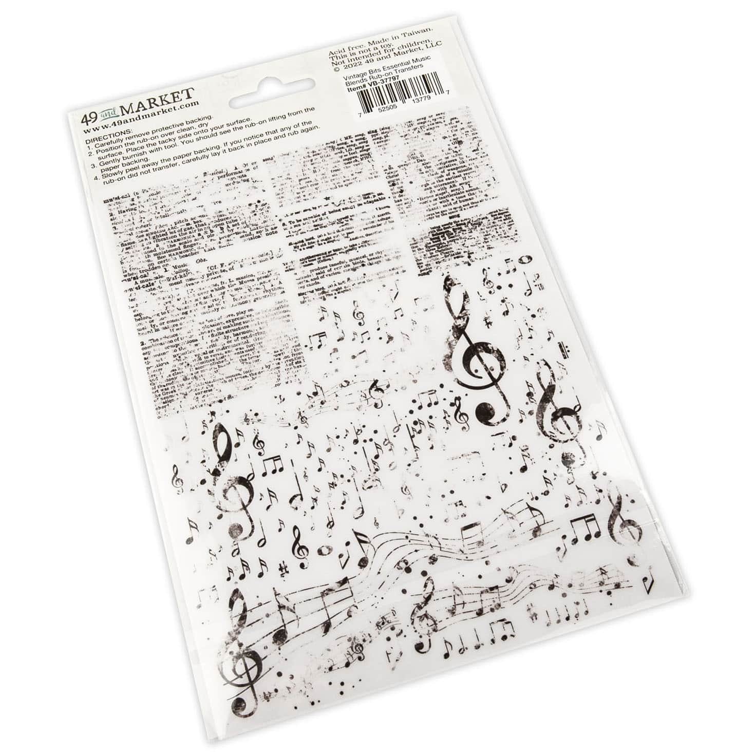 49 And Market Essential Music Blends Rub-Ons Set